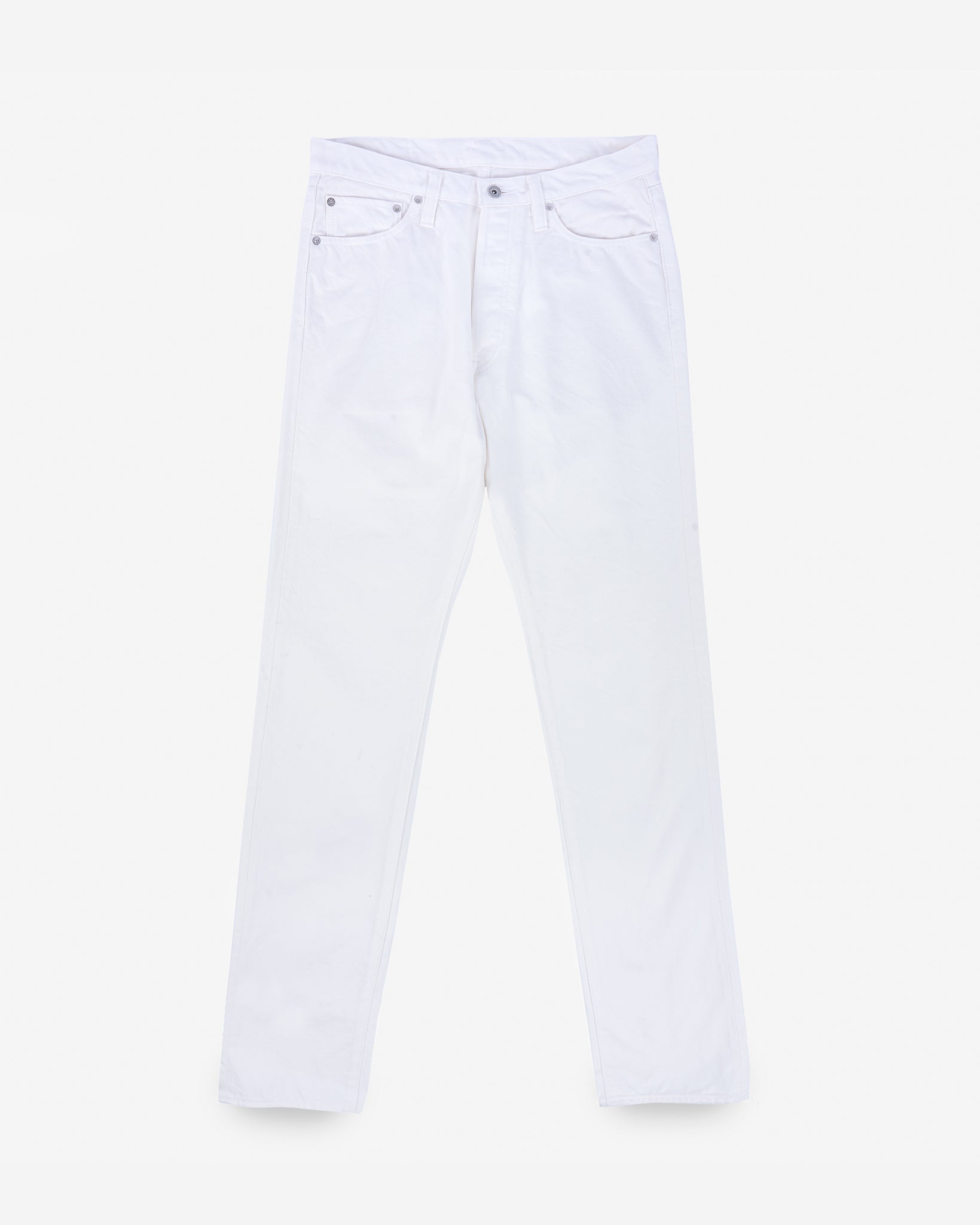 13.5oz Denim Relaxed Tapered Cut Jeans - White