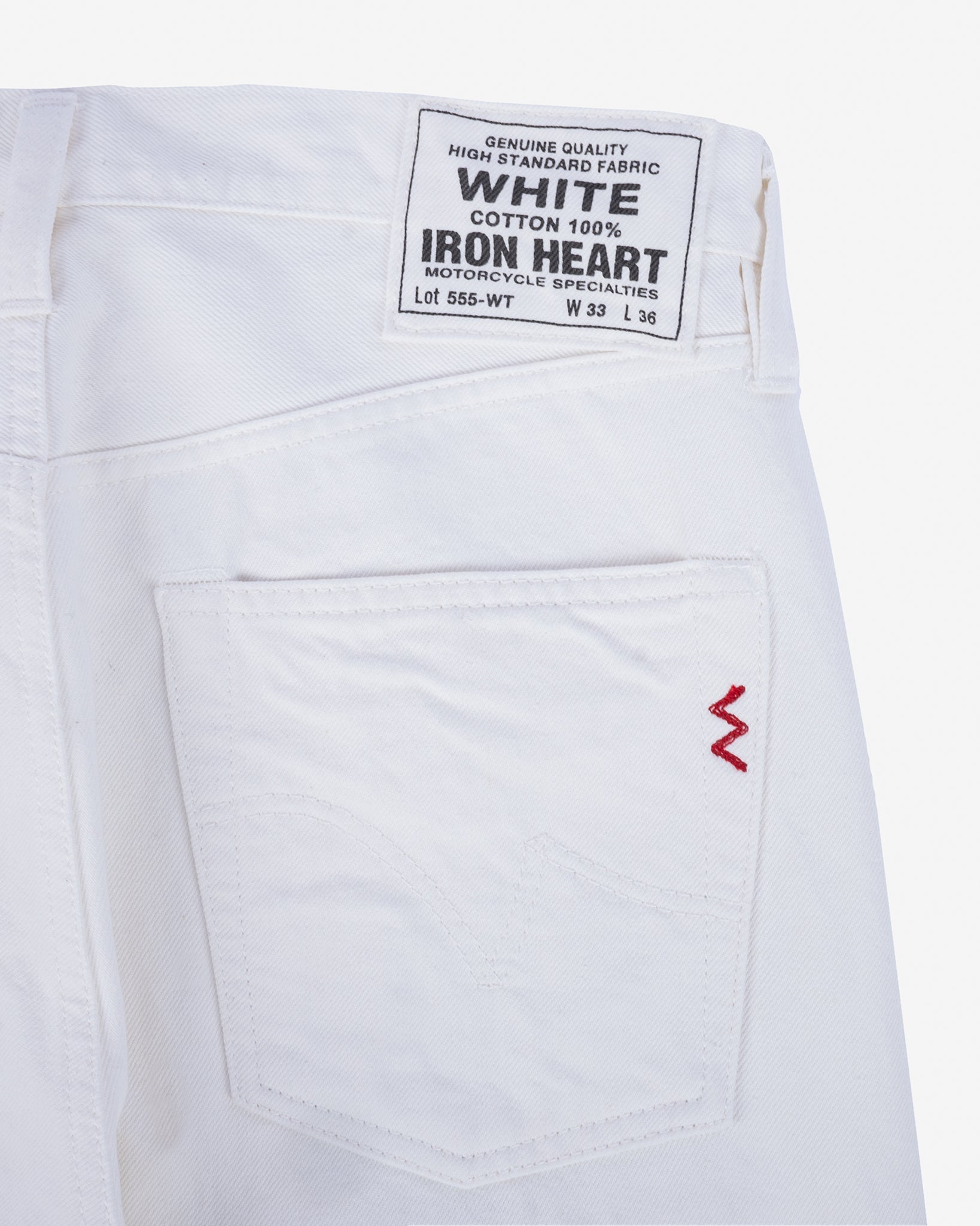 IRON HEART ホワイトデニム 13.5oz Cotton Twill Slim Cut Trousers - White – Iron Heart