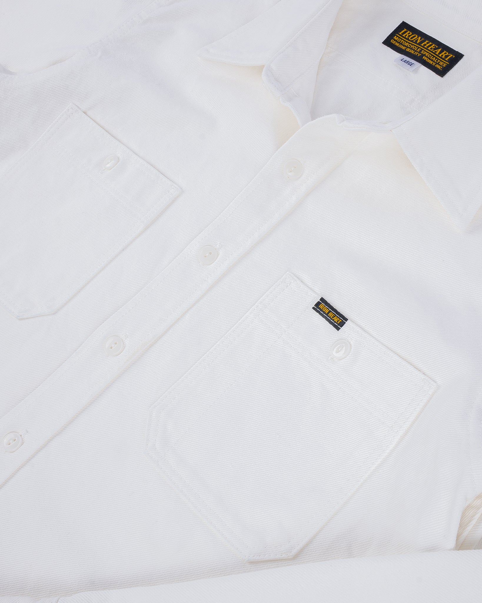 13.5oz Cotton Twill Work Shirt - White – Iron Heart