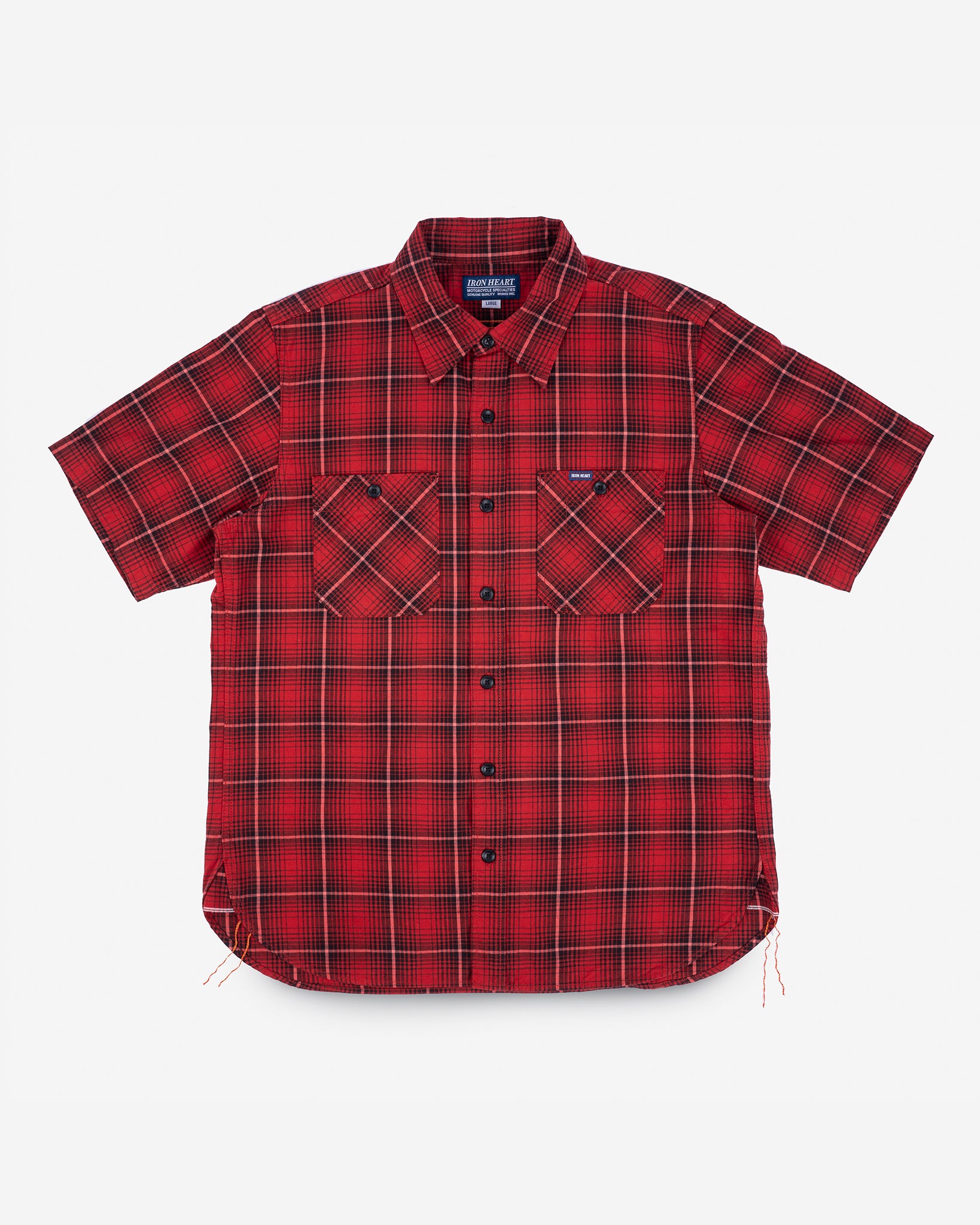 5oz Selvedge Short Sleeved Work Shirt - Red Vintage Check 5oz Selvedge Short Sleeved Work Shirt - Red Vintage Check