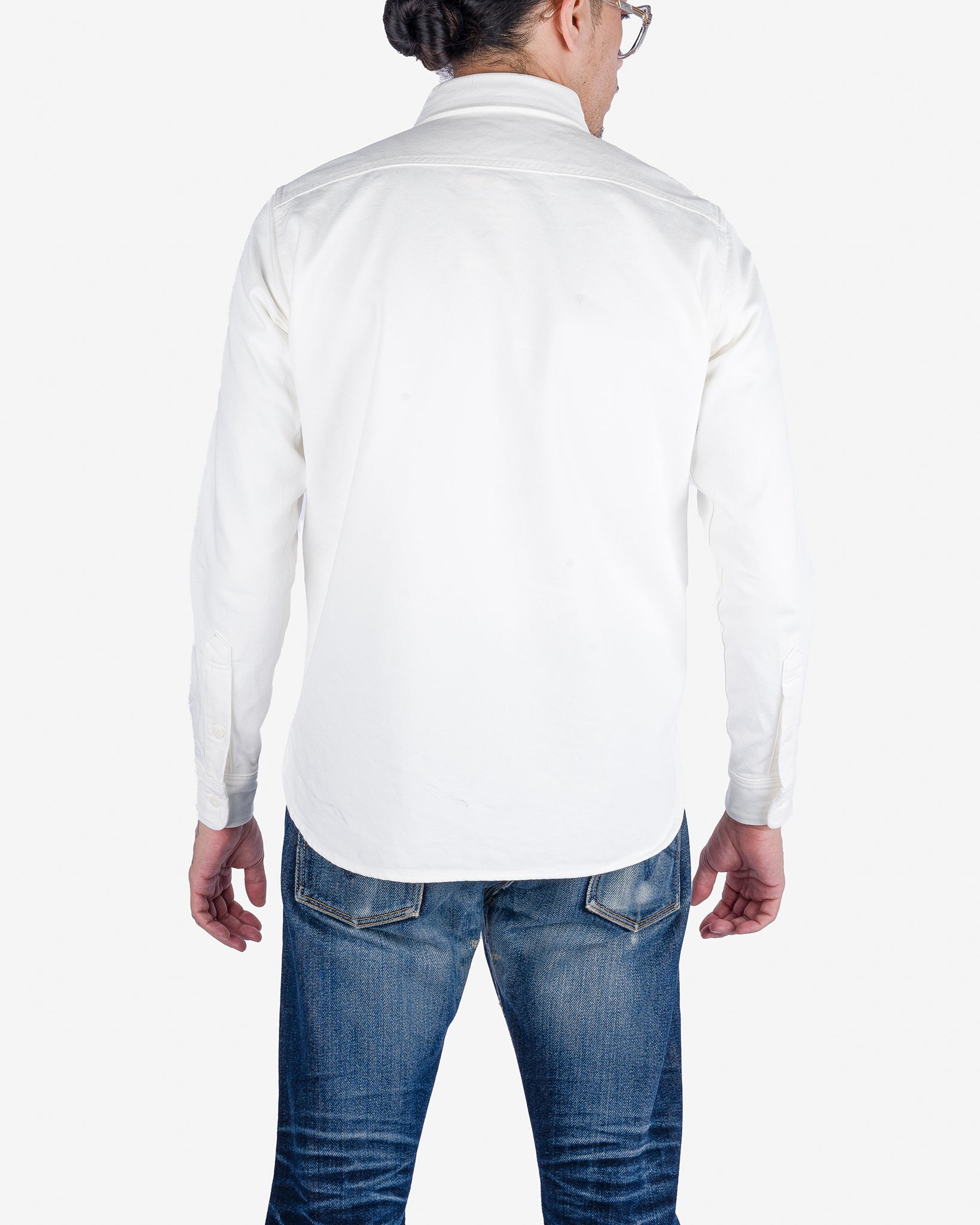 13.5oz Cotton Twill Work Shirt - White – Iron Heart