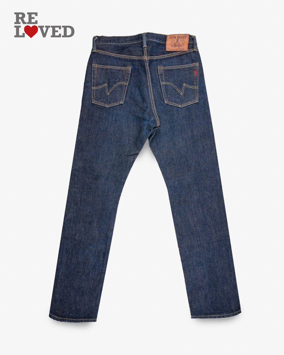 21oz Selvedge Denim Medium/High Rise Tapered Cut Jeans - Indigo (IH-888S-21) Tag 34, Hemmed to 31.5''