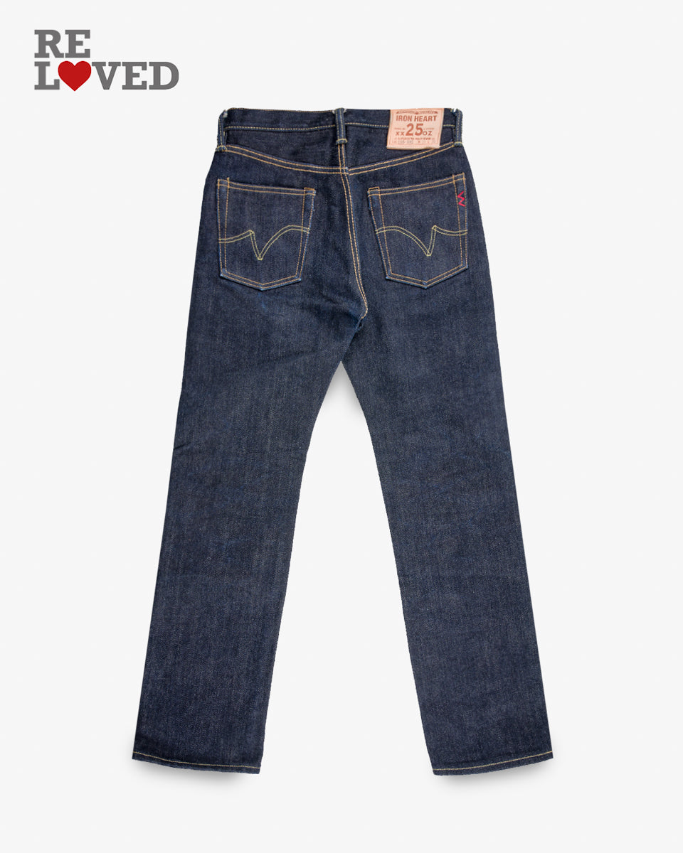 25oz Selvedge Denim Slim Straight Cut Jeans - Indigo (IH-666-XHS) Tag 31, Hemmed to 30.0"