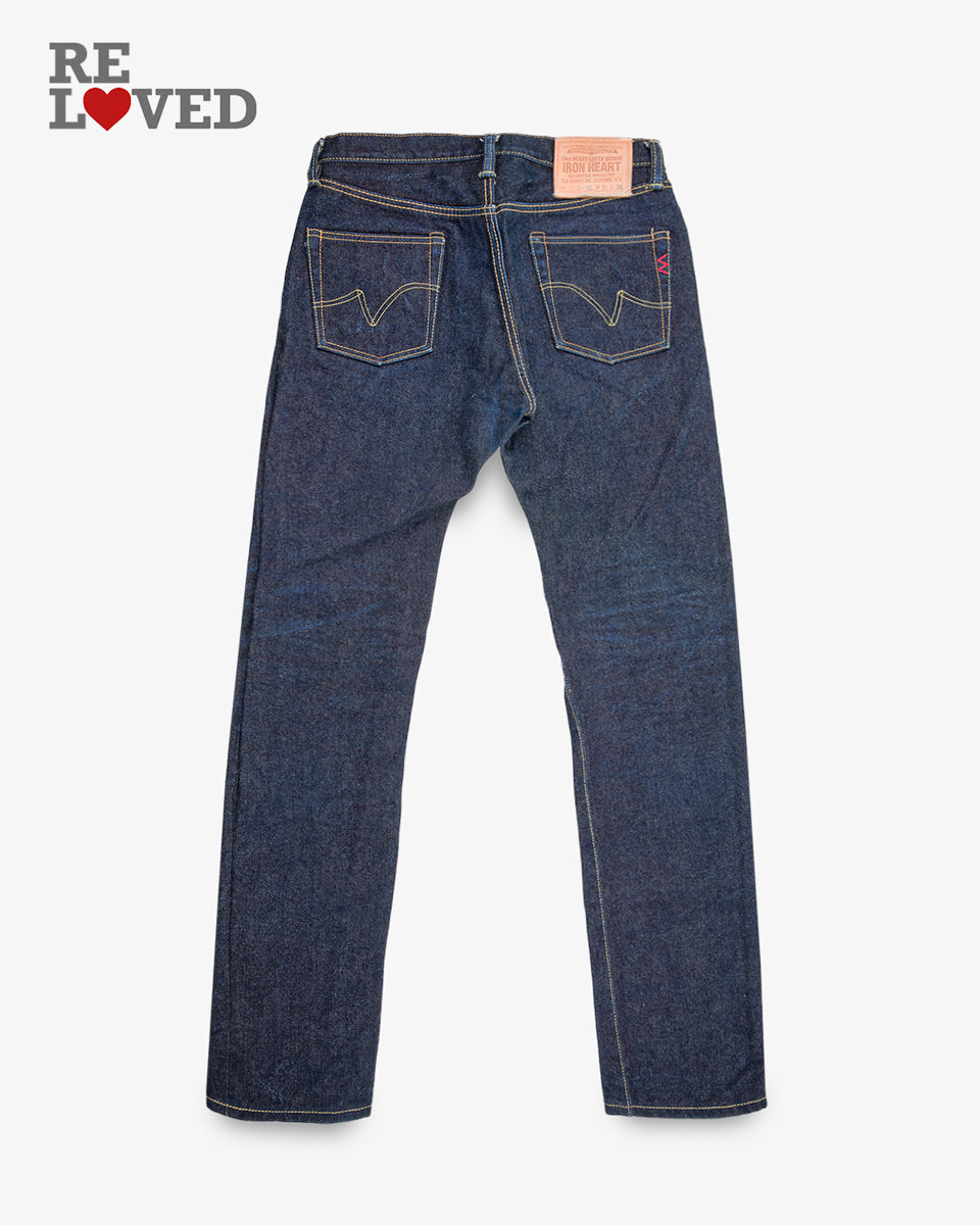 19oz Left Hand Twill Selvedge Denim Super Slim Cut Jeans - Indigo (IH-555S-19L) Tag 31, Hemmed to 33.5"