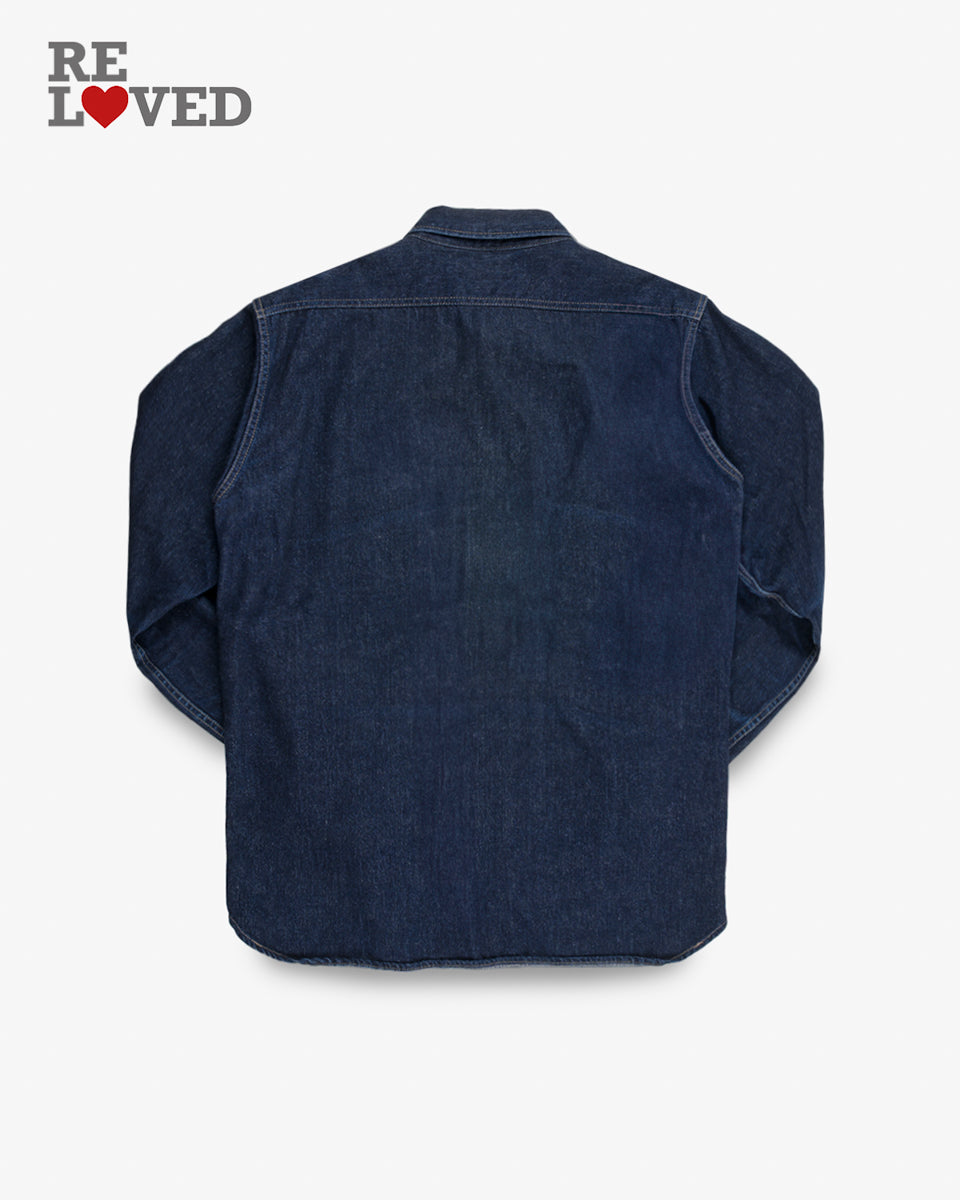 12oz Selvedge Denim Work Shirt With Snaps - Indigo (IHSH-326-IND) Size XXXXL