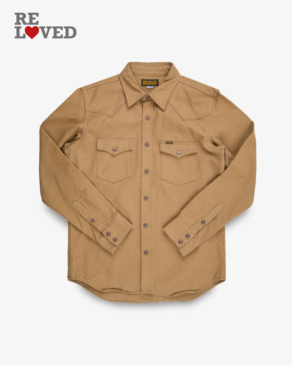 13oz Military Serge Western Shirt - Brown (IHSH-235-BRN) Size XXXXL