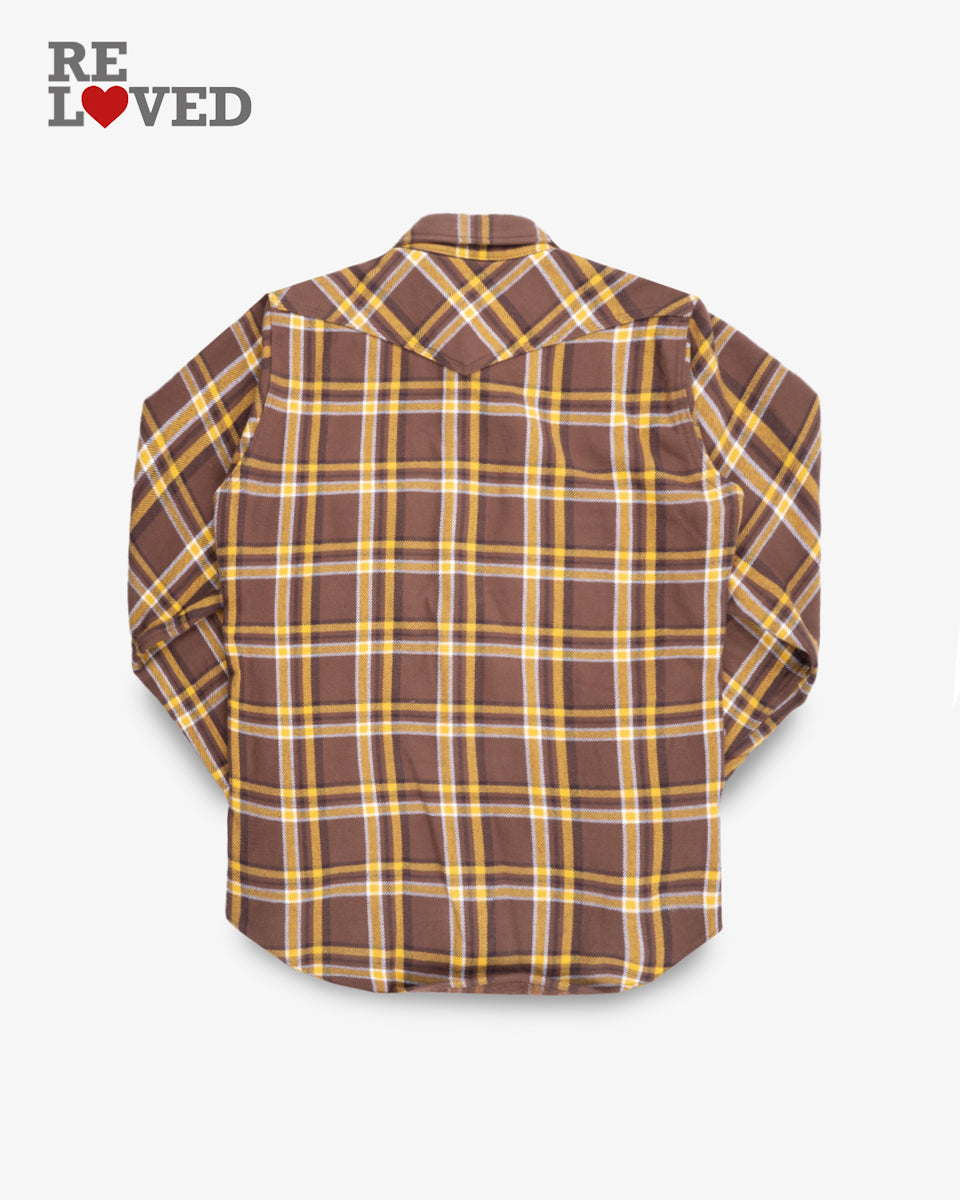 Ultra Heavy Flannel Crazy Check Western Shirt - Brown (IHSH-372-BRN) Size XL