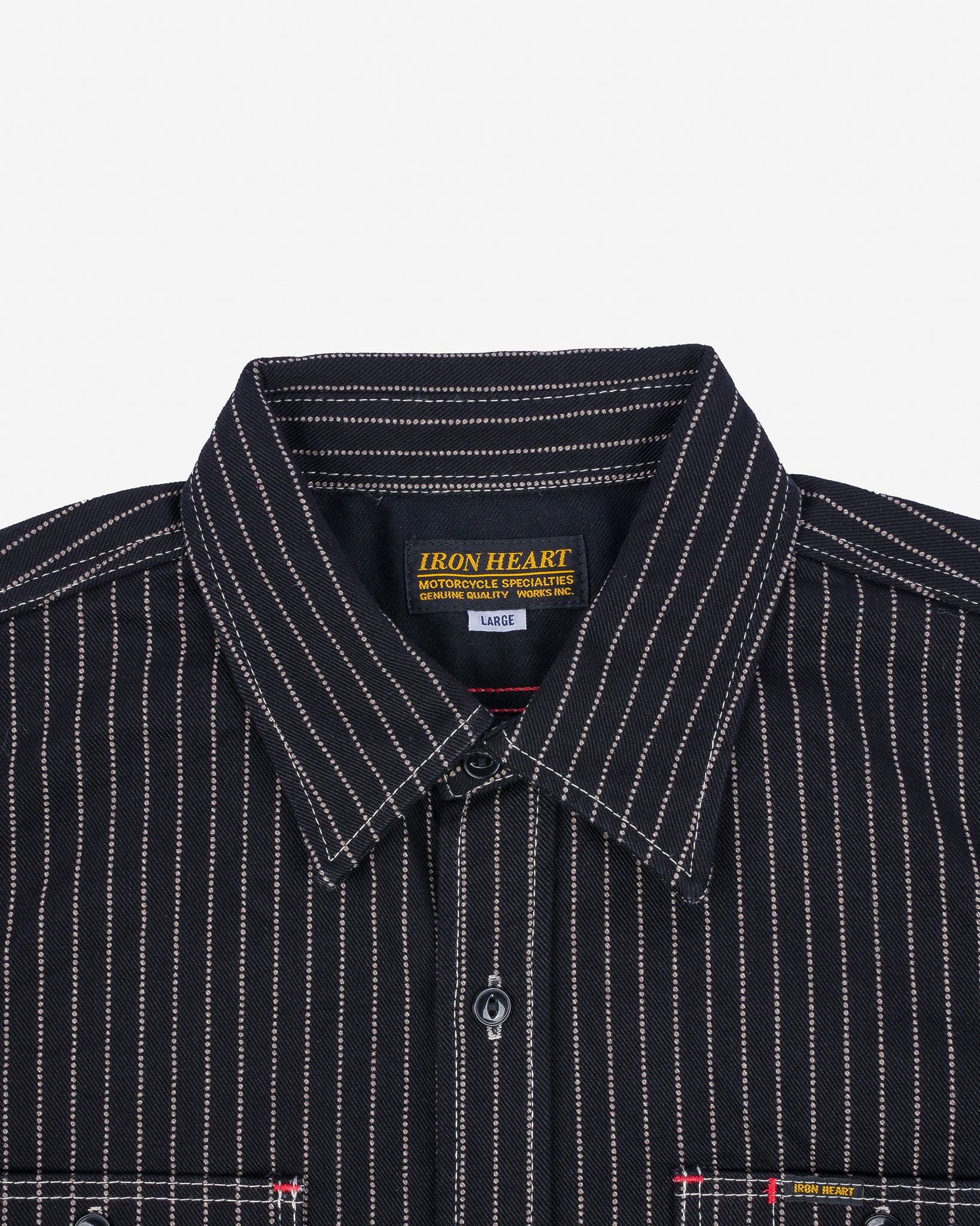 IRON HEART ブラック ワークシャツ Lサイズ IHSH-364-BLK - 11oz T/C Mechanic Shirt - Black – IRON HEART GERMANY