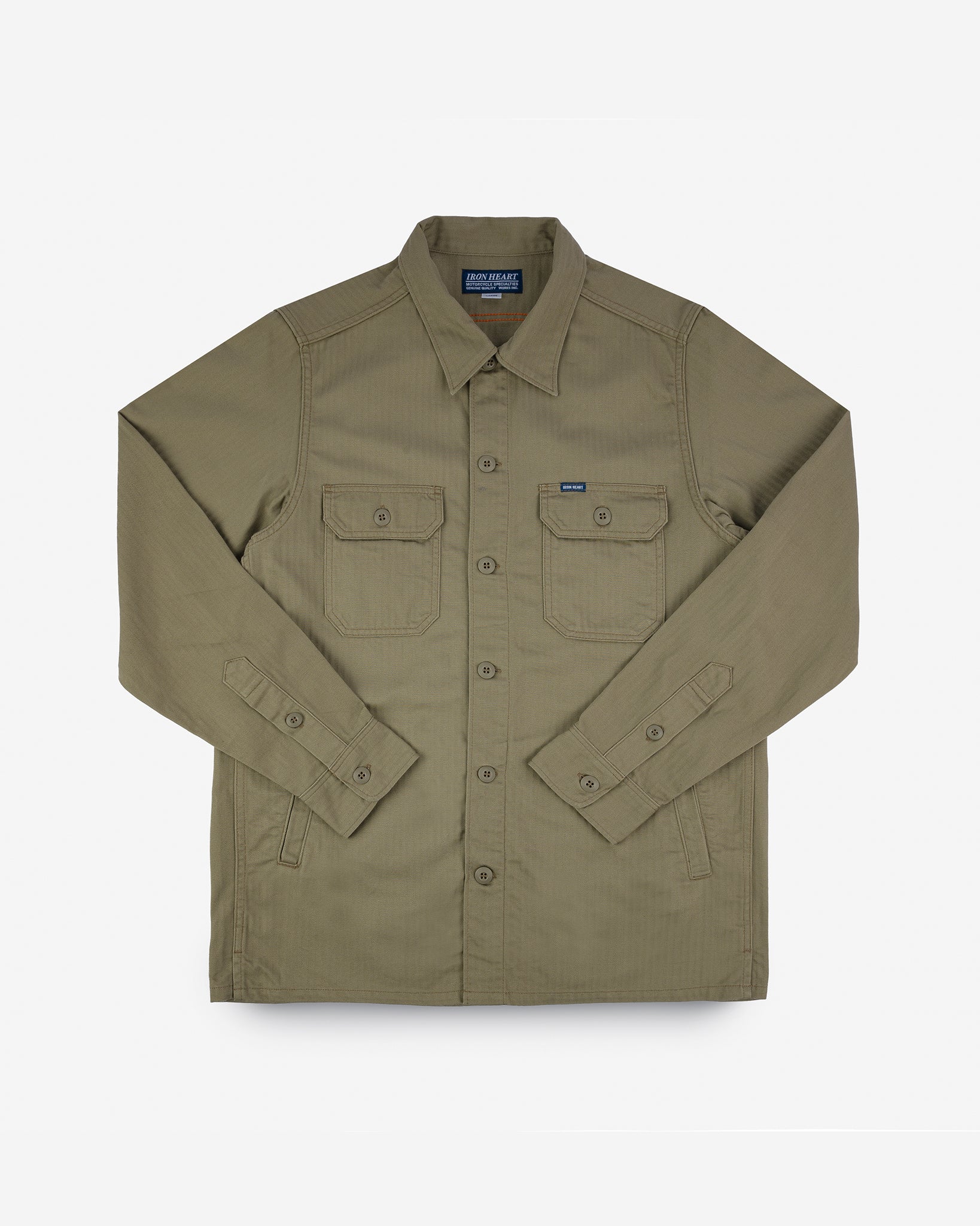 9oz Herringbone Military Shirt - Beige