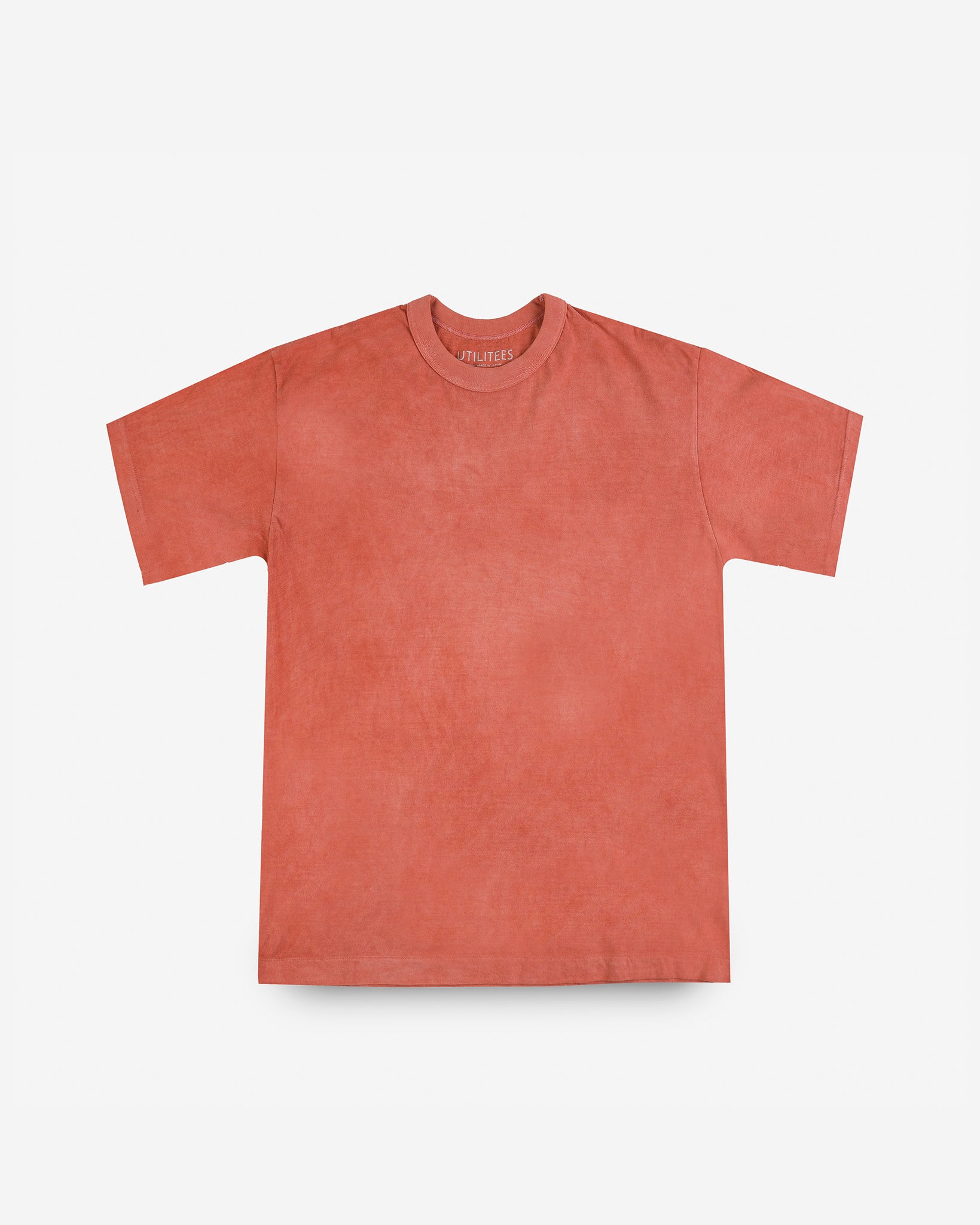 UTILITEES - 5.5oz Loopwheel Crew Neck T-Shirt - Hand Dyed Coral Pink