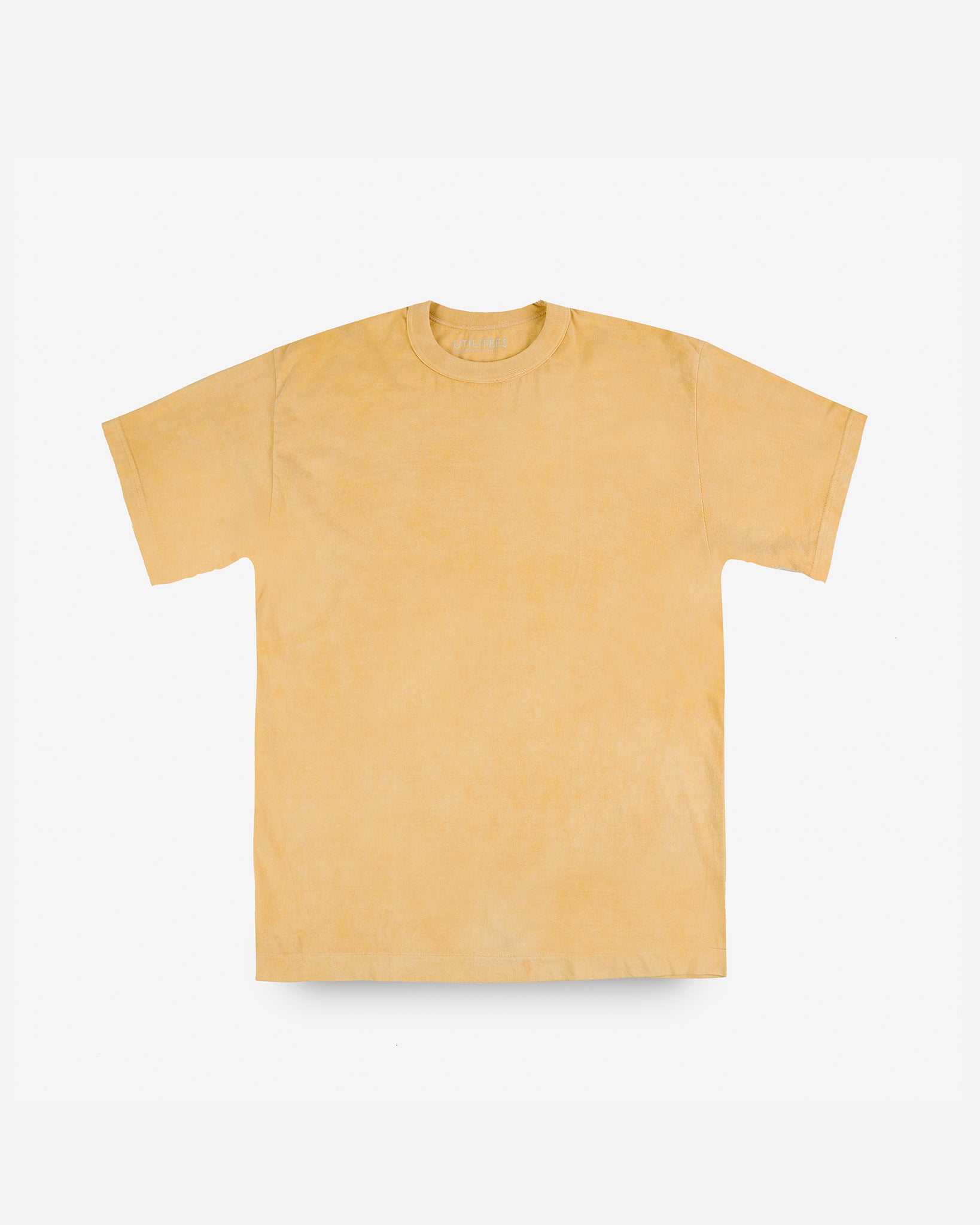 UTILITEES - 5.5oz Loopwheel Crew Neck T-Shirt - Hand Dyed Yellow