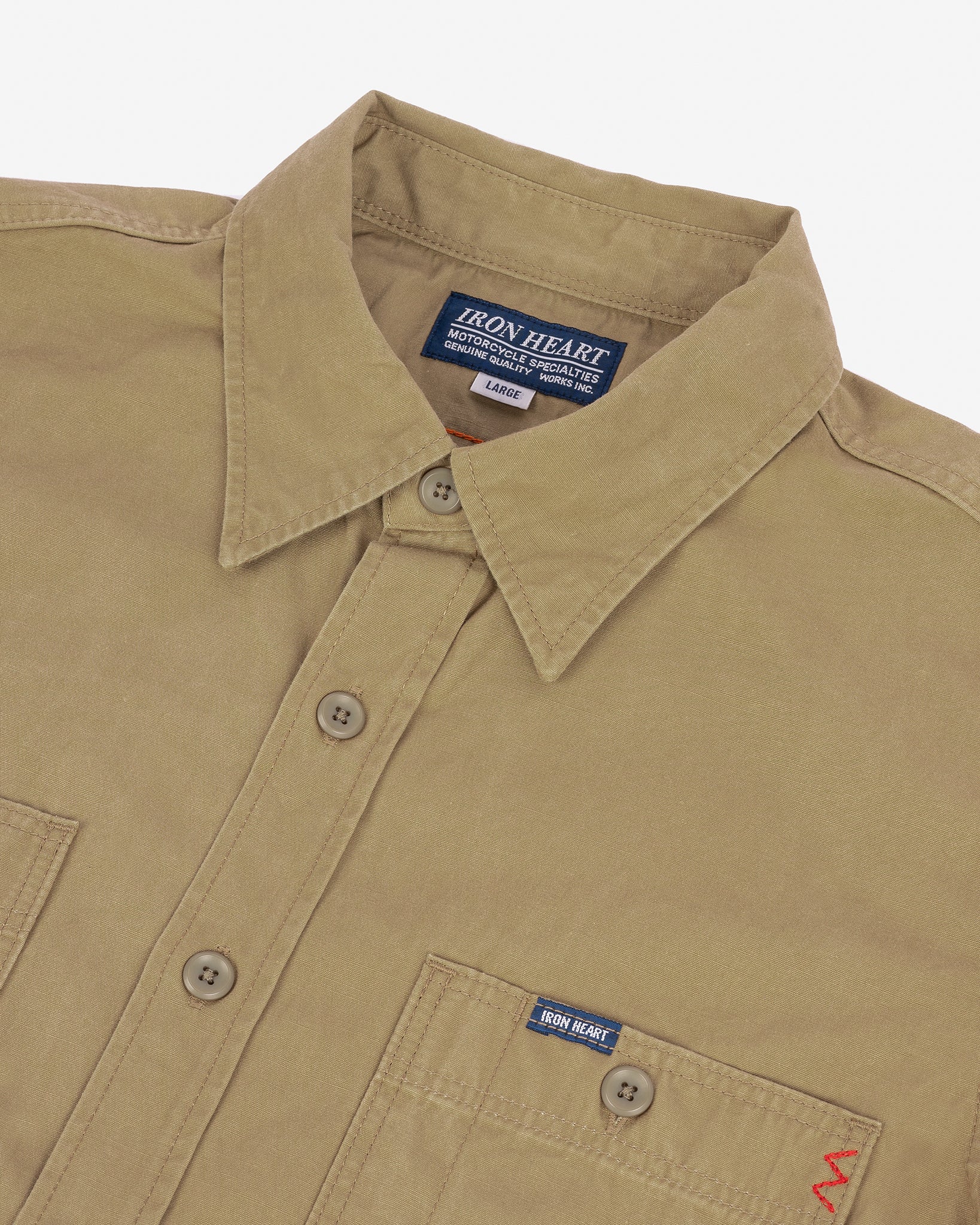 7oz Fatigue Cloth Short Sleeved Work Shirt - Khaki – Iron Heart