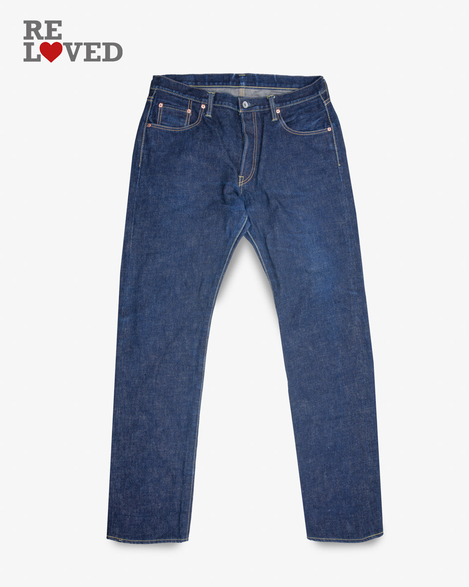 18oz Vintage Selvedge Denim Straight Cut Jeans - Indigo (IH-633S-18) Tag 40, Hemmed to 37.0"