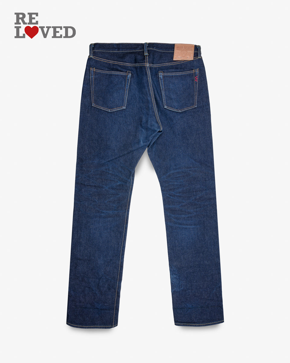 21/23oz Ultra Heavy Raw Selvedge Denim Medium/High Rise Tapered Cut Jeans - Indigo (IH-888S-UHR) Tag 40, Hemmed to 36.0"