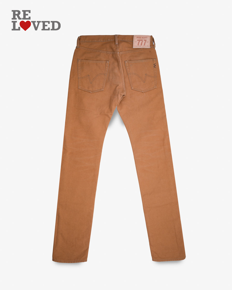 17oz Duck Slim Tapered Cut Jeans - Brown (IH-777D) Tag 32, Hemmed to 35.5"