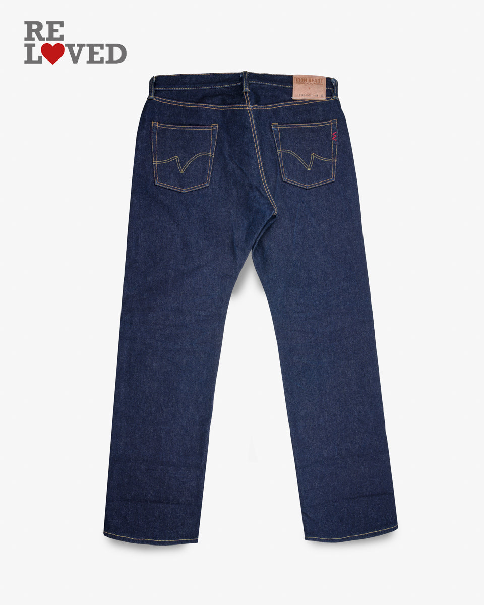 21/23oz Raw Selvedge Denim Straight Cut Jeans - Indigo (IH-634S-UHR) Tag 40, Hemmed to 36.5"