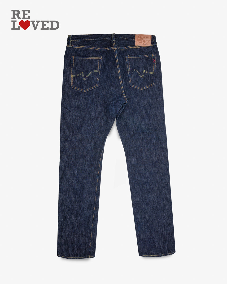 16oz Slubby Selvedge Denim Relaxed Tapered Cut Jeans - Indigo (IH-888S-SLB) Tag 40, Hemmed to 36.0"
