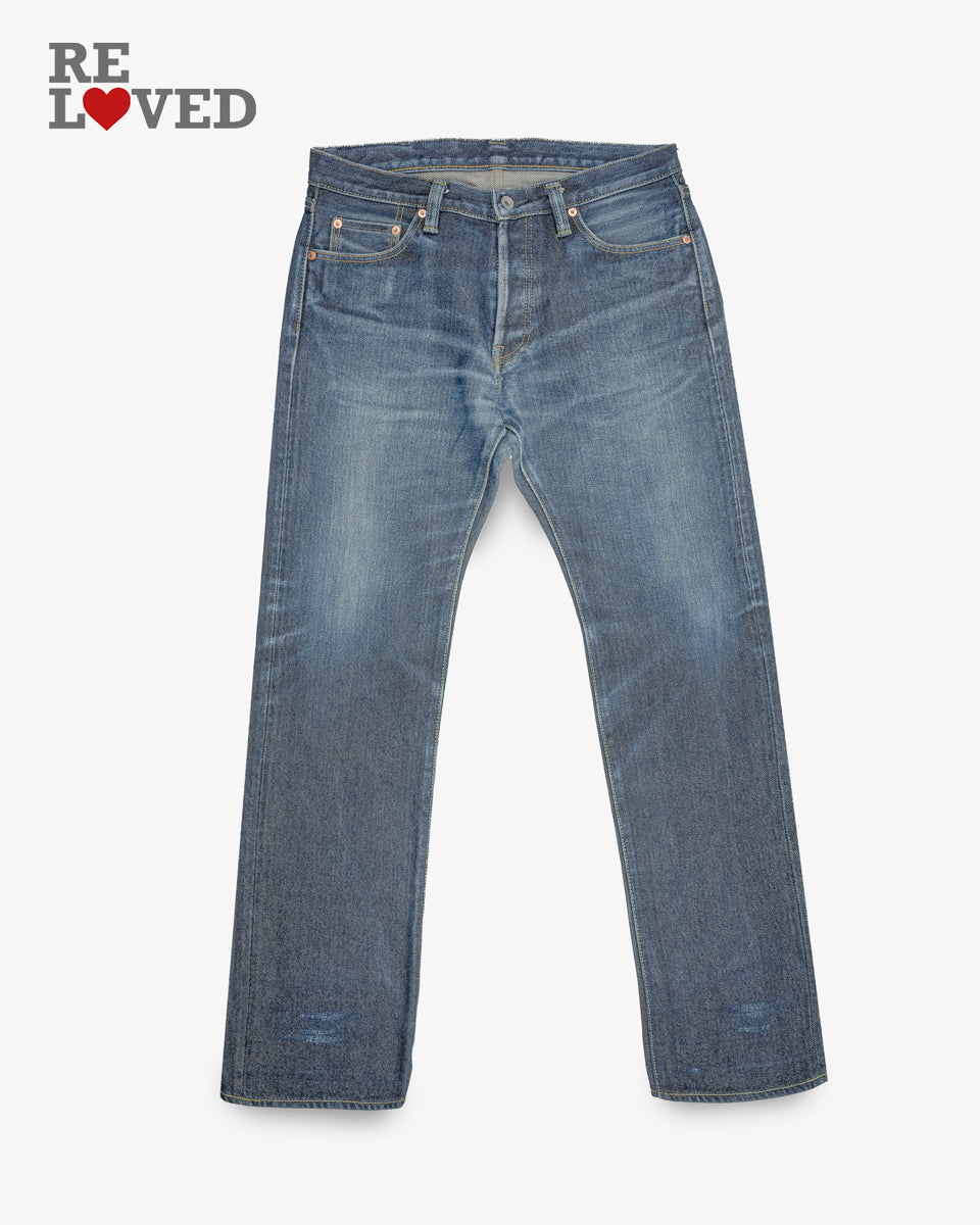 21oz Left Hand Twill Selvedge Denim Straight Cut Jeans - Indigo (IH-634S-21L) Tag 35, Hemmed to 35.0"