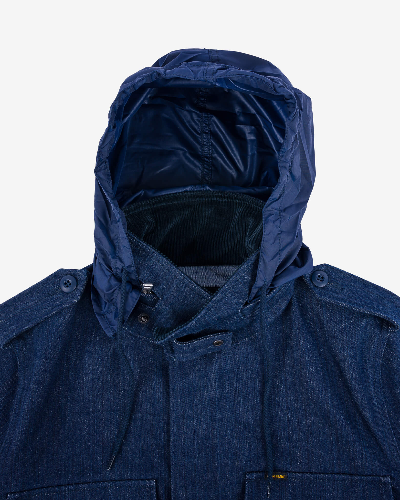 16oz Natural Indigo Selvedge Denim M65 Field Jacket – Iron Heart