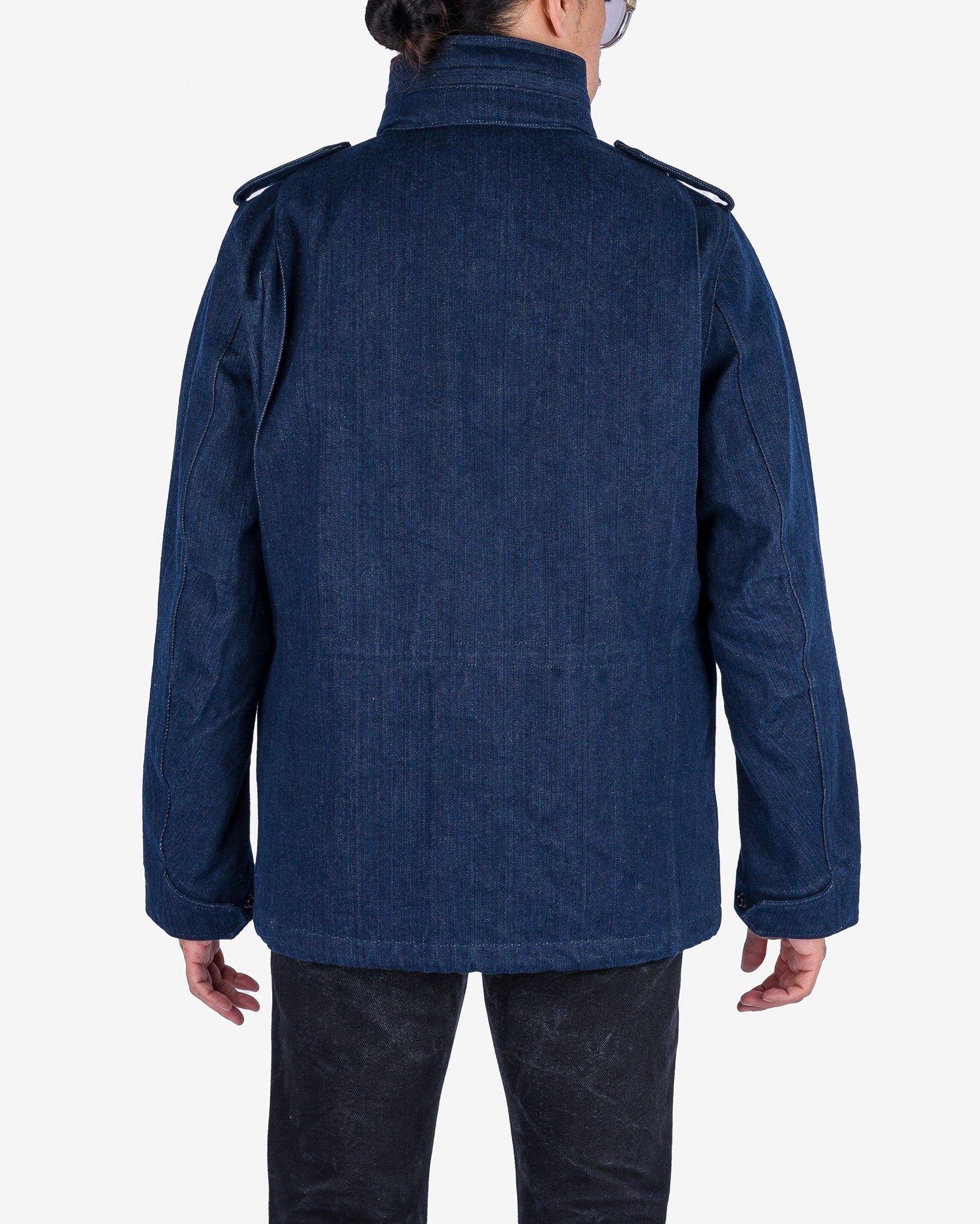 16oz Natural Indigo Selvedge Denim M65 Field Jacket – Iron Heart