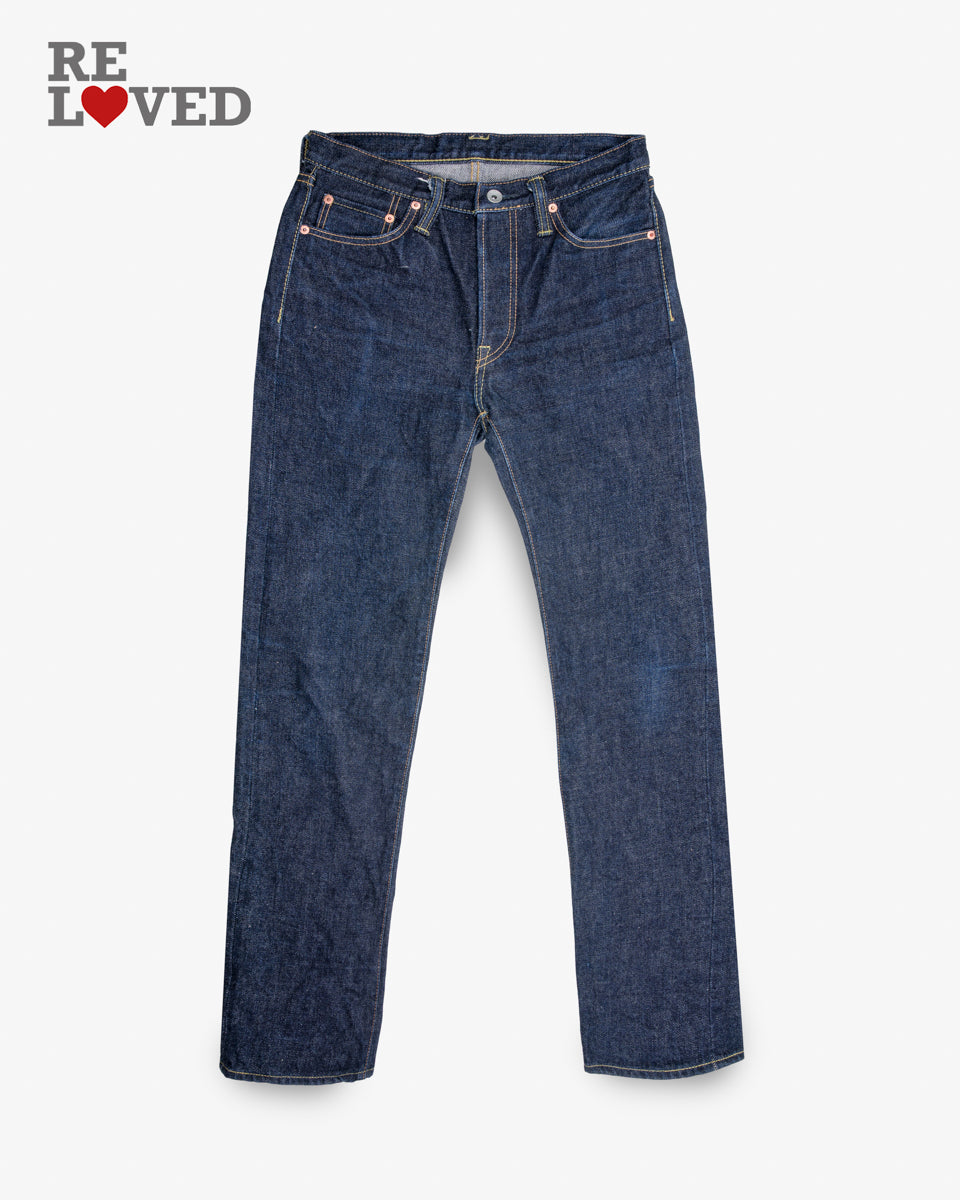 21oz Selvedge Denim Slim Straight Cut Jeans - Indigo (IH-666S-21) Tag 30, Hemmed to 29.5
