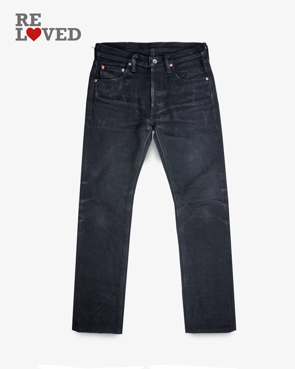 21oz Selvedge Denim Slim Tapered Jeans - Superblack (Fades To Grey) (IHxVS777) Tag 32, Hemmed to 31.5"