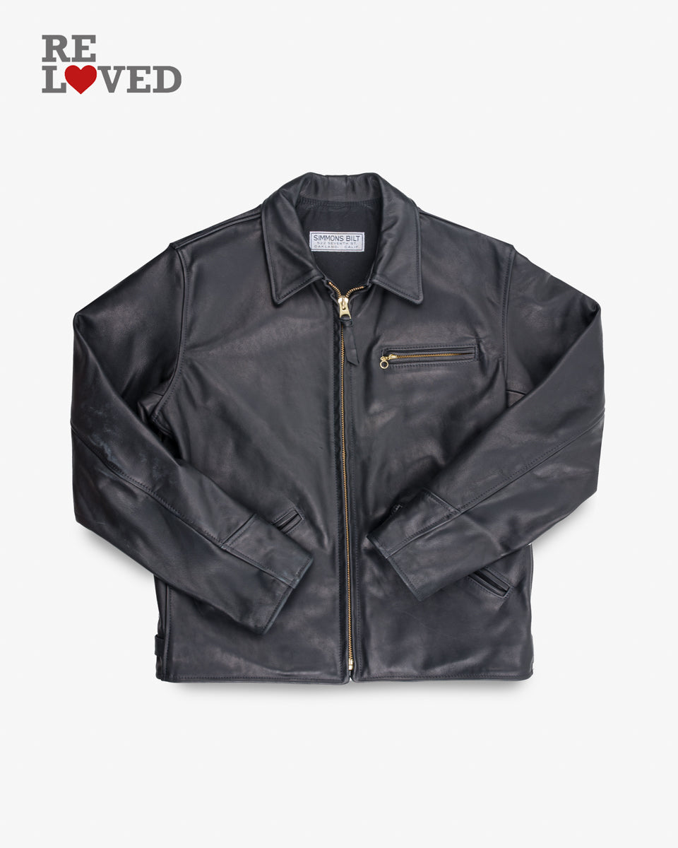 Iron Heart x Simmons Bilt Horsehide Roadster Jacket - Black (IHSB-ROAD-BLK) Size XL