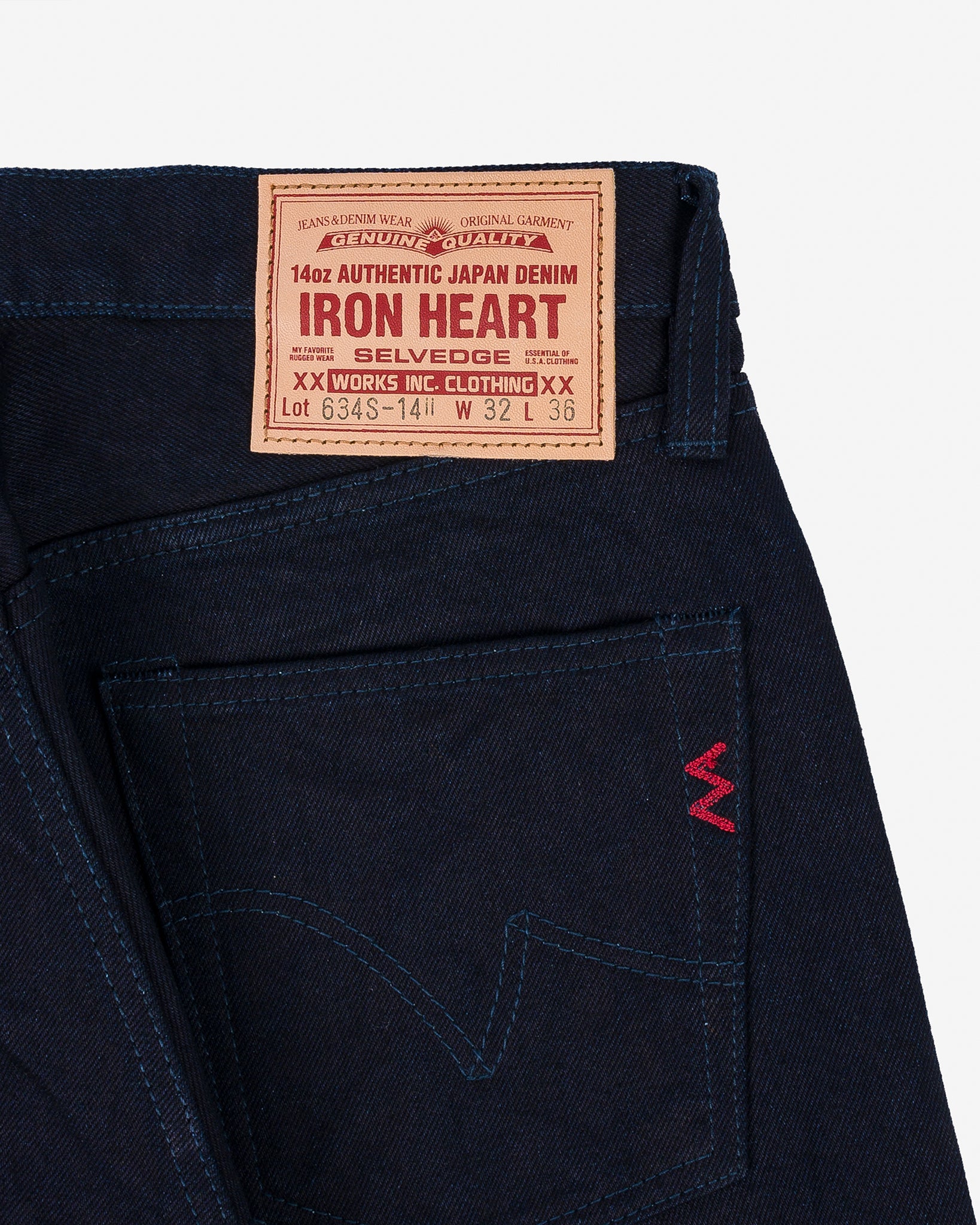 14oz Selvedge Denim Straight Cut Jeans - Indigo/Indigo – Iron Heart