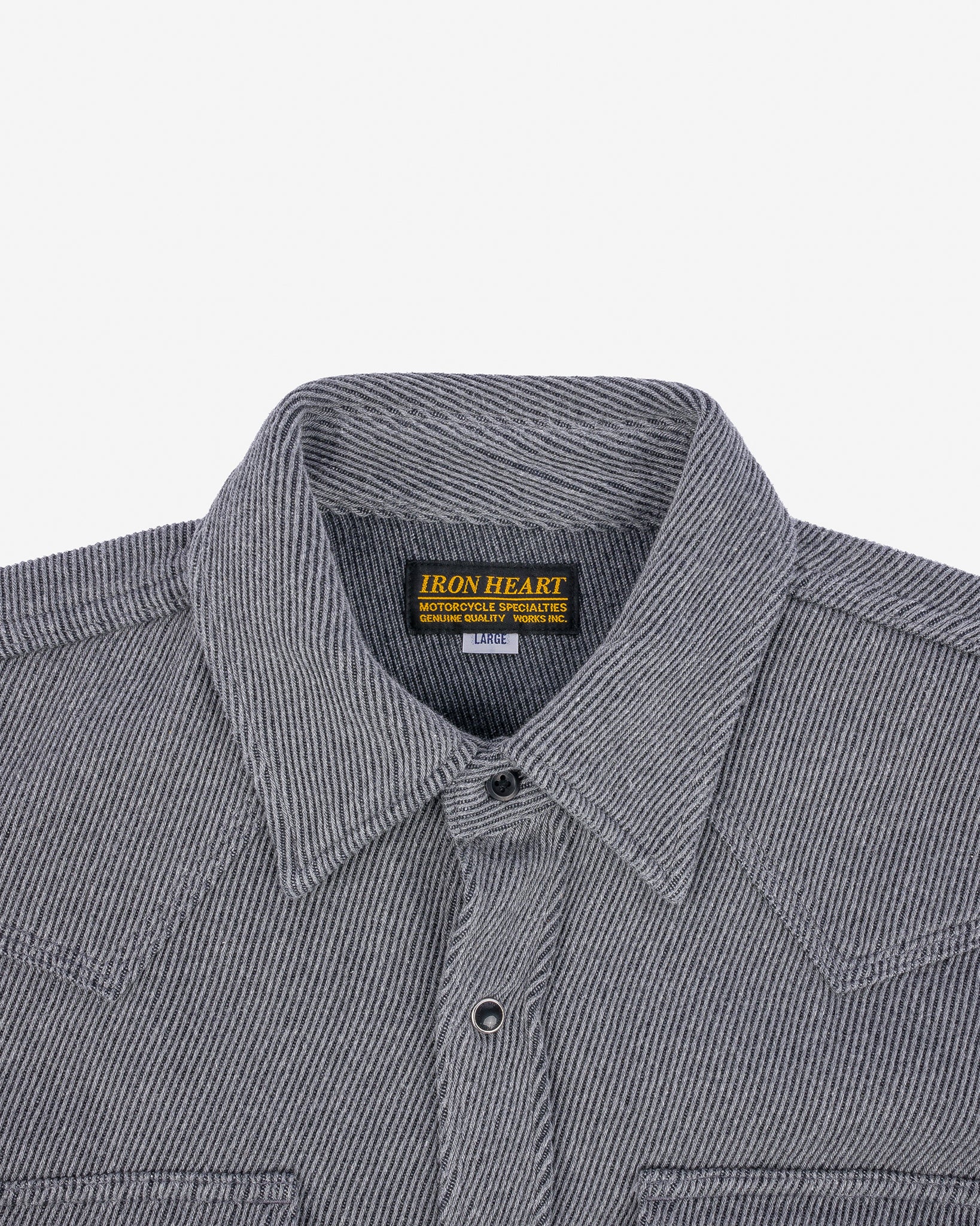 Iron Heart Top Dyed Grey Heavy Kersey Western Shirt