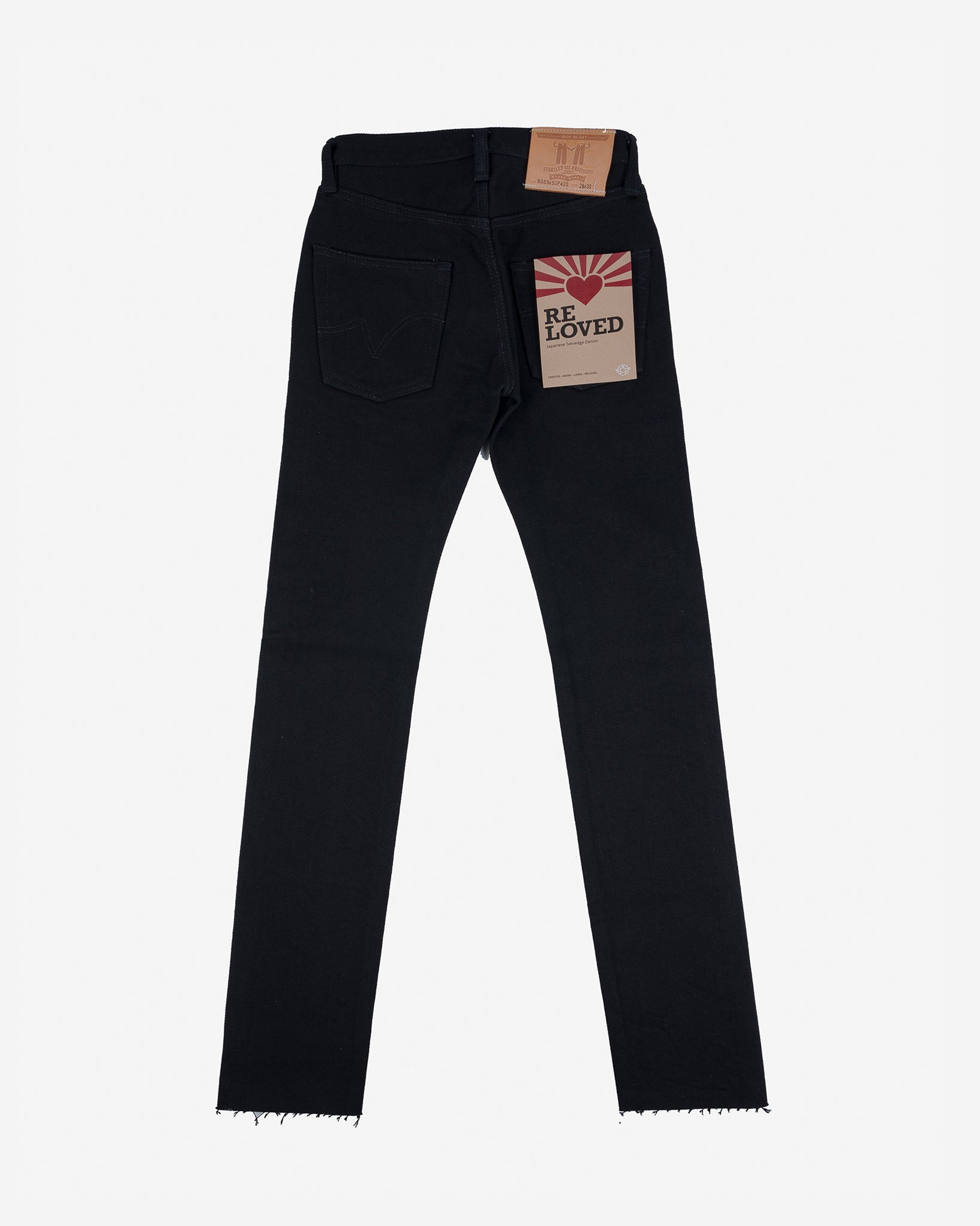 21oz Selvedge Denim Slim Tapered Jeans - Superblack (Fades To Grey) (BS69xSOP420) Tag 28, Cut to 33.0''