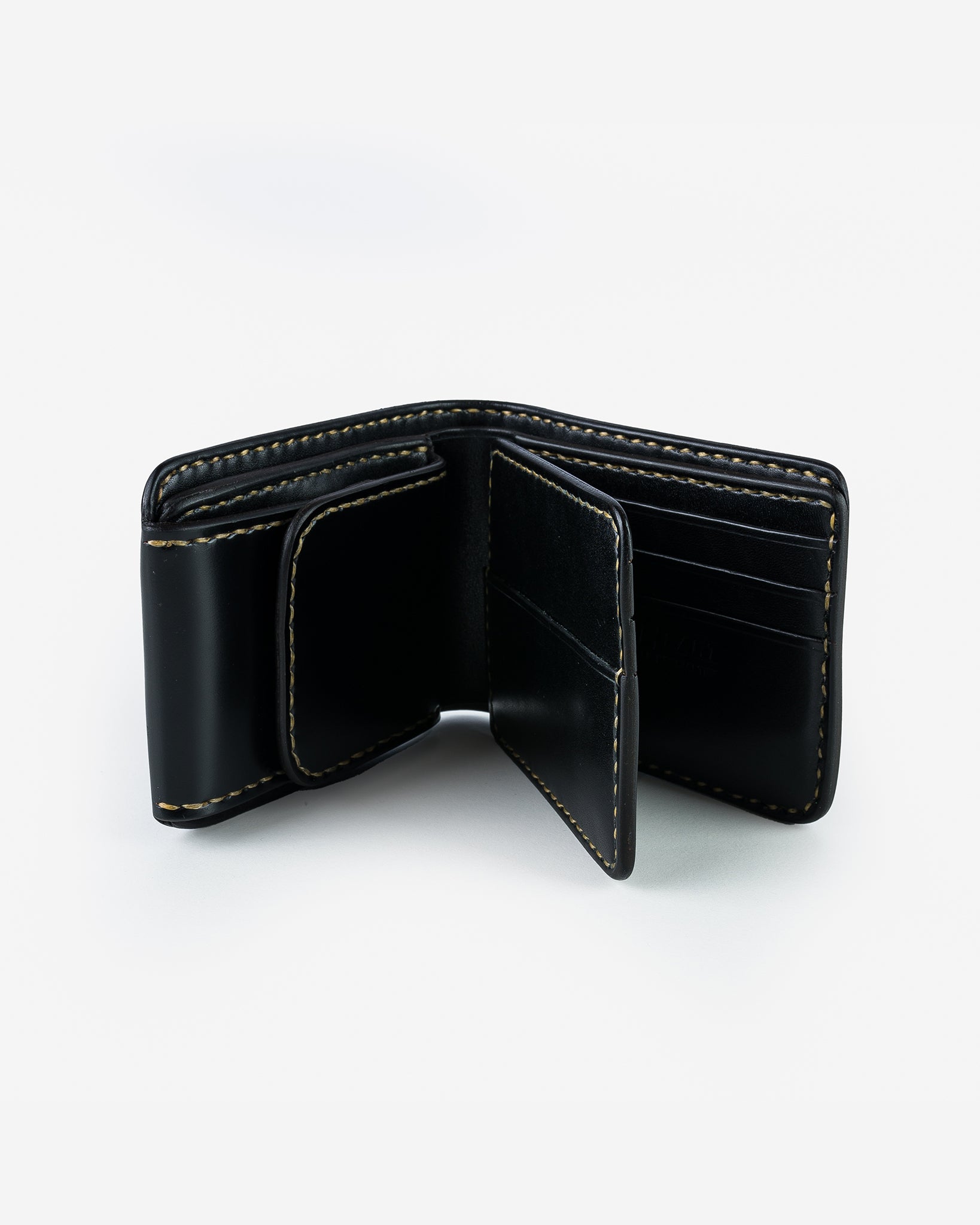 Iron Heart Folding Cordovan Wallet in Black