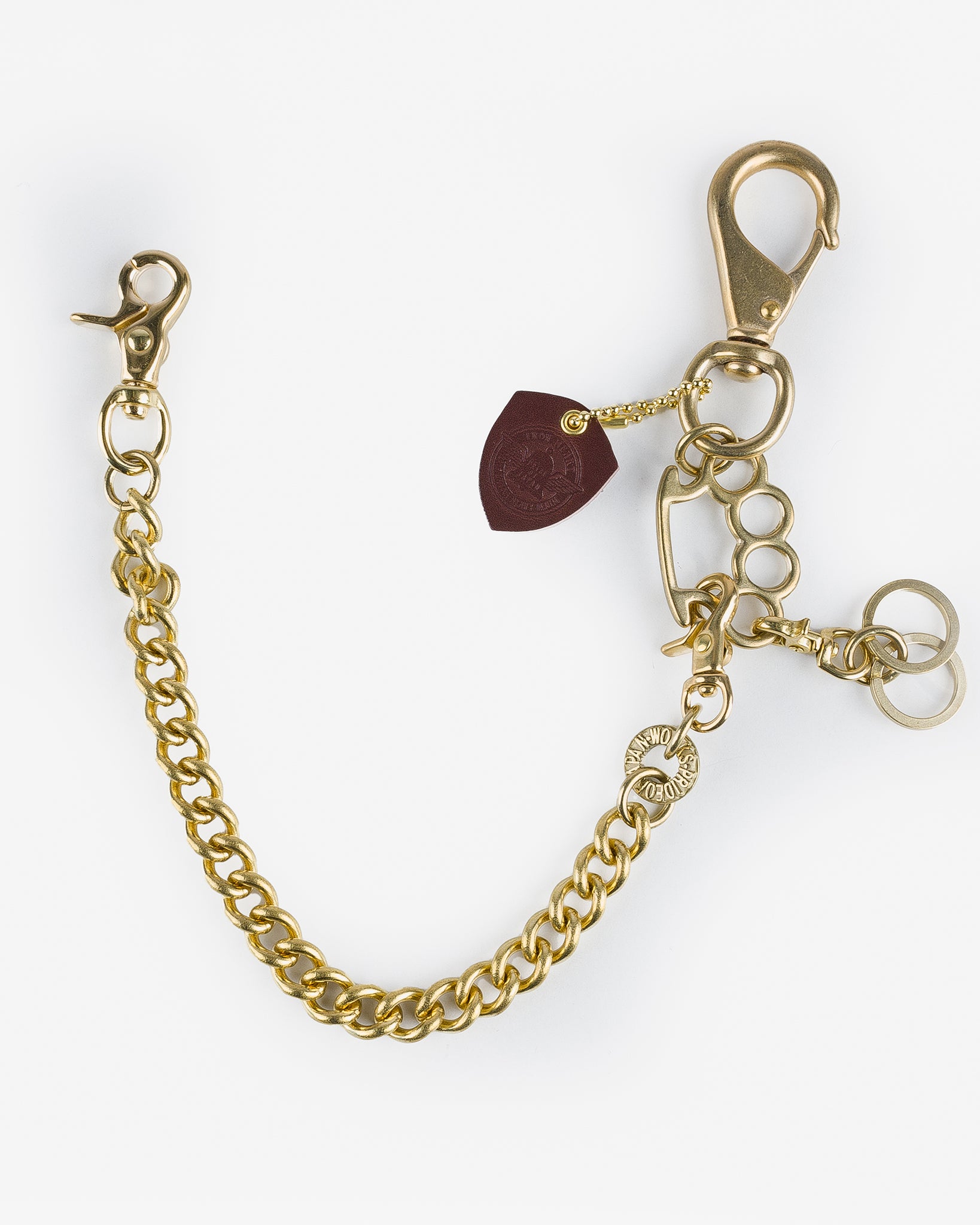 Wallet Chain with Rings and Clip - Brass
