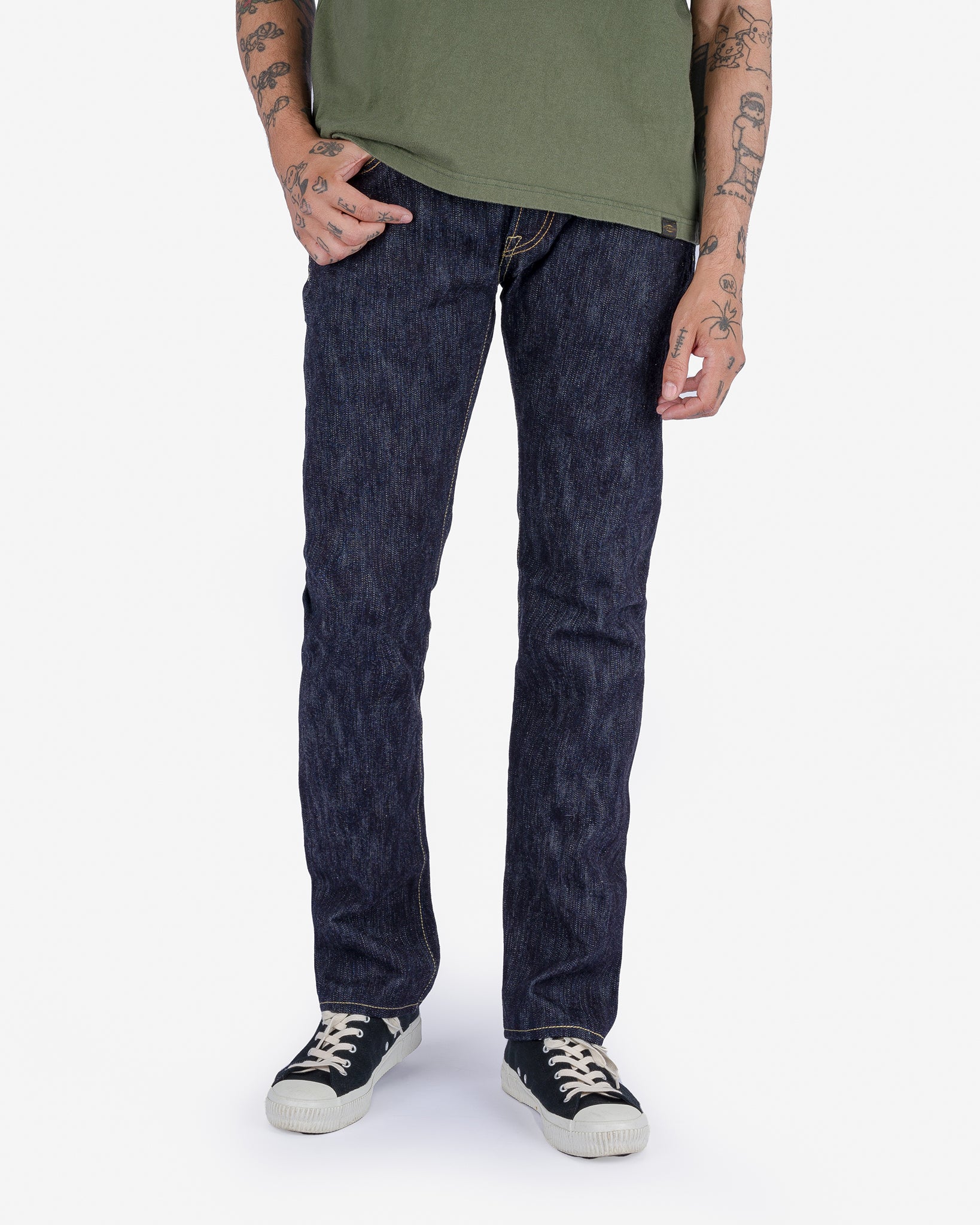 16oz Slubby Selvedge Denim Slim Tapered Cut Jeans - Indigo
