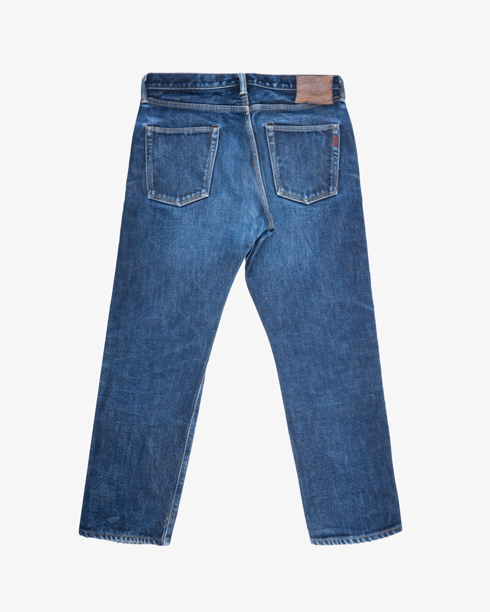 21oz Selvedge Denim Straight Cut Jeans - Indigo (IH-633S) Tag 36, Hemmed to 30.0"