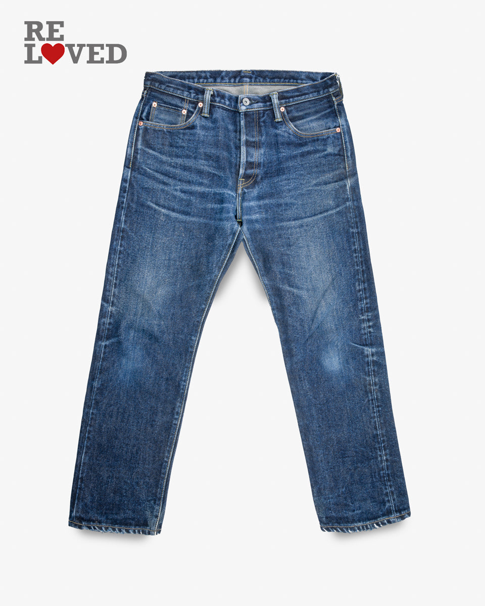 21oz Selvedge Denim Straight Cut Jeans - Indigo (IH-633S) Tag 36, Hemmed to 30.0"