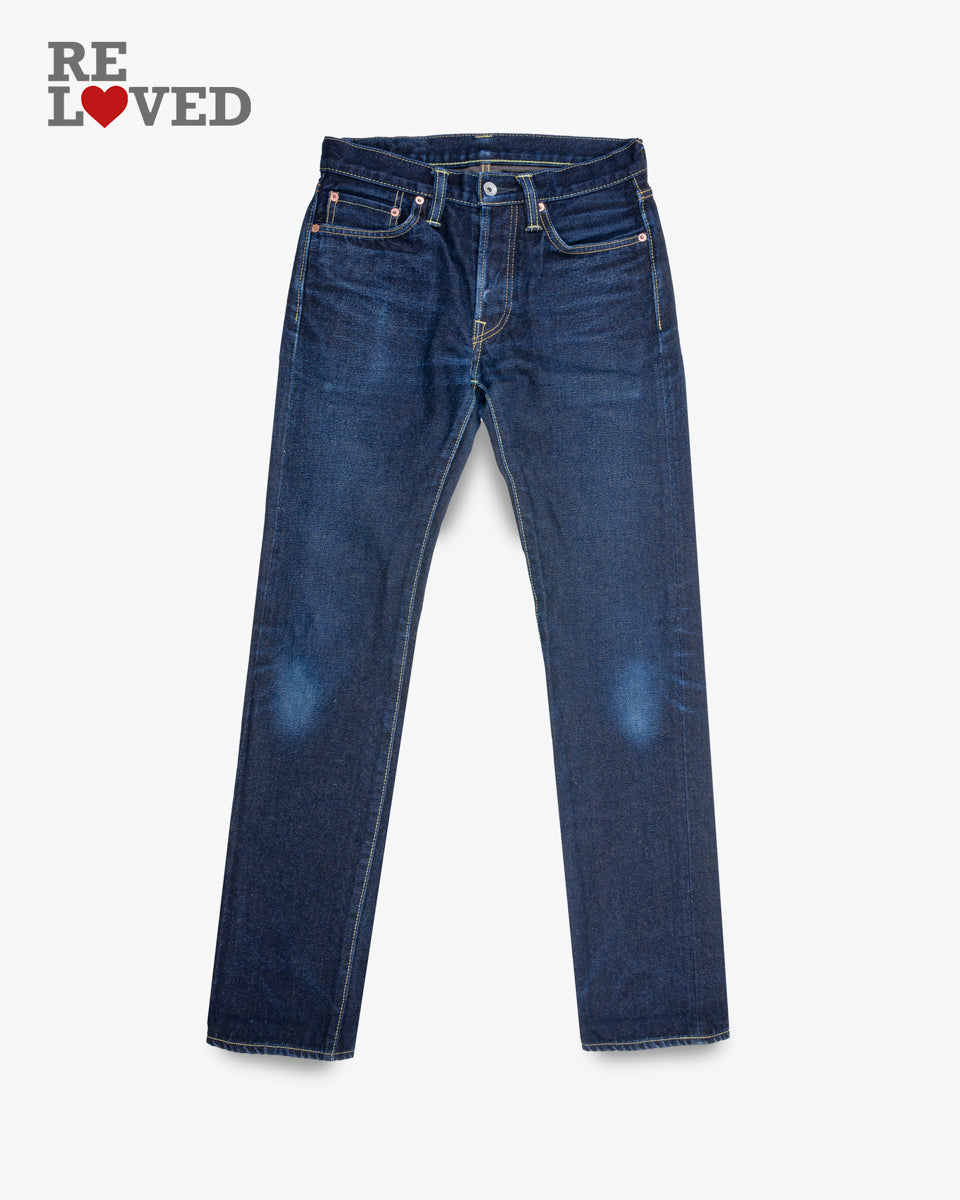 14.7oz Recycled Selvedge Denim Slim Straight Cut Jeans - Indigo (IH-666S-RE) Tag 29, Hemmed to 32.0"