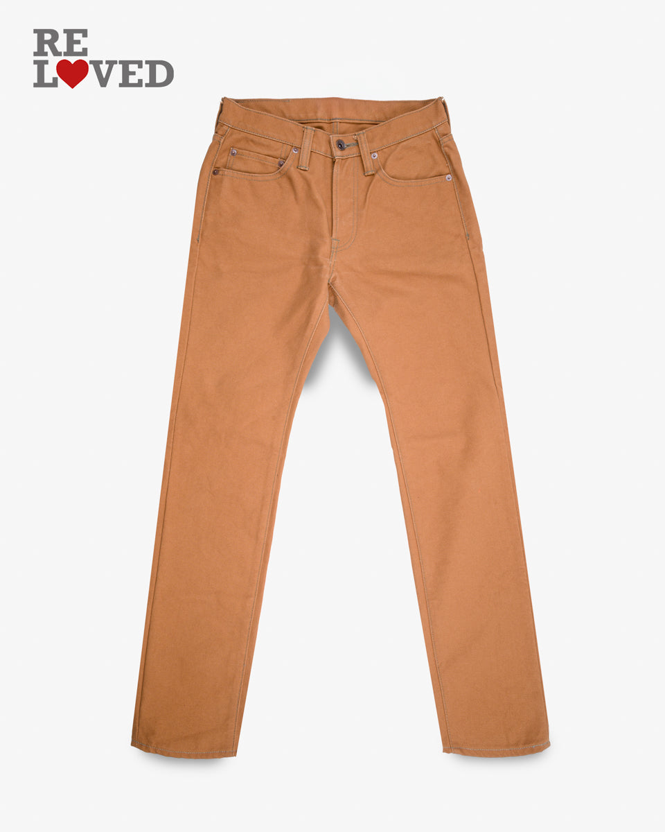 17oz Duck Slim Tapered Cut Jeans - Brown (IH-777D) Tag 30, Hemmed to 31.5"