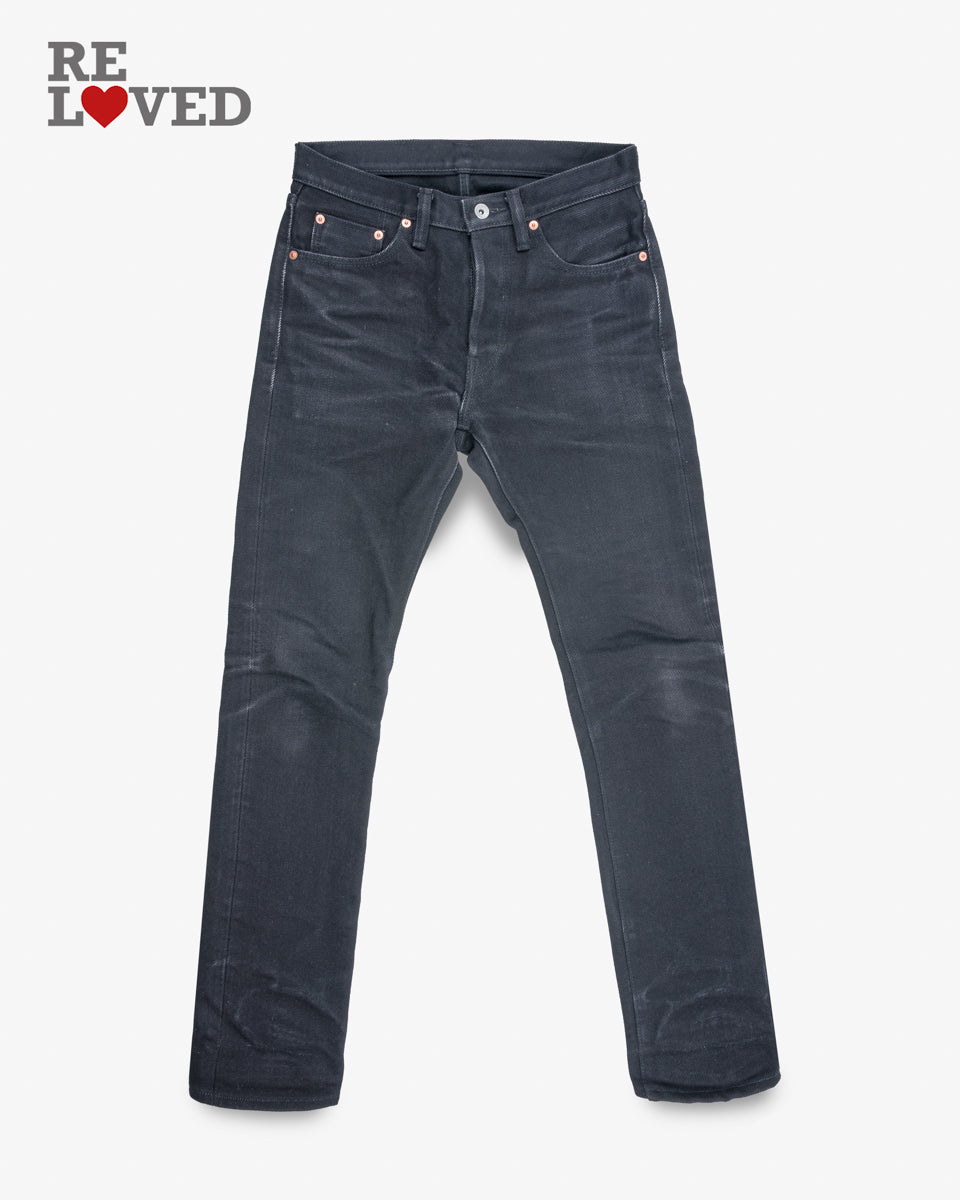 21oz Selvedge Denim Super Slim Cut Jeans -  Superblack (Fades To Grey) (IH-555S-SBG) Tag 30, Hemmed to 32.5''