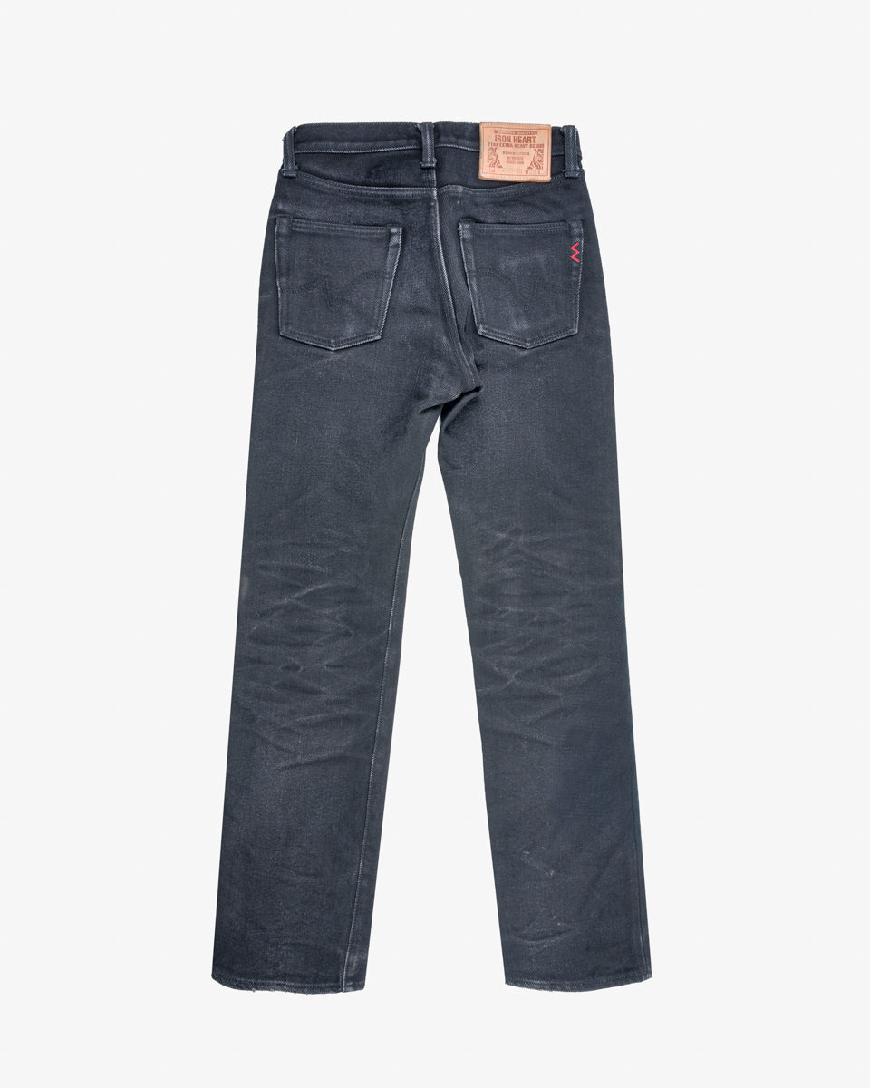 21oz Selvedge Denim Straight Cut Jeans - Superblack (Fades To Grey) (IHxB01-SBGII) Tag 29, Hemmed to 31.5"