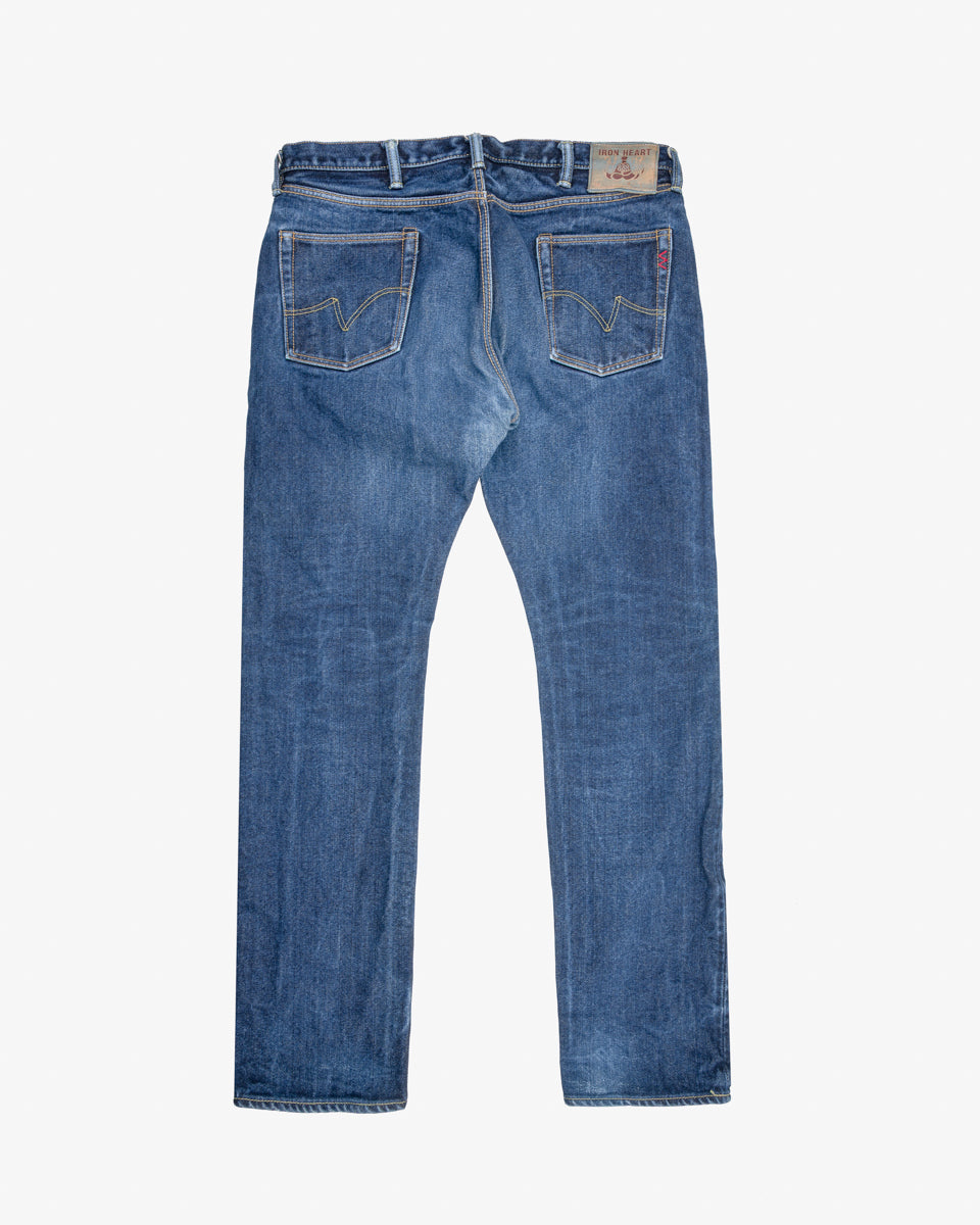21oz Selvedge Denim Medium/High Rise Tapered Cut Jeans - Indigo (IH-888S-21) Tag 42, Hemmed to 35.0''