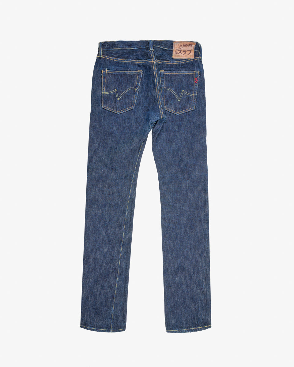 16oz Slubby Selvedge Denim Slim Tapered Cut Jeans - Indigo (IH-777S-SLB) Tag 33, Hemmed to 35.0"