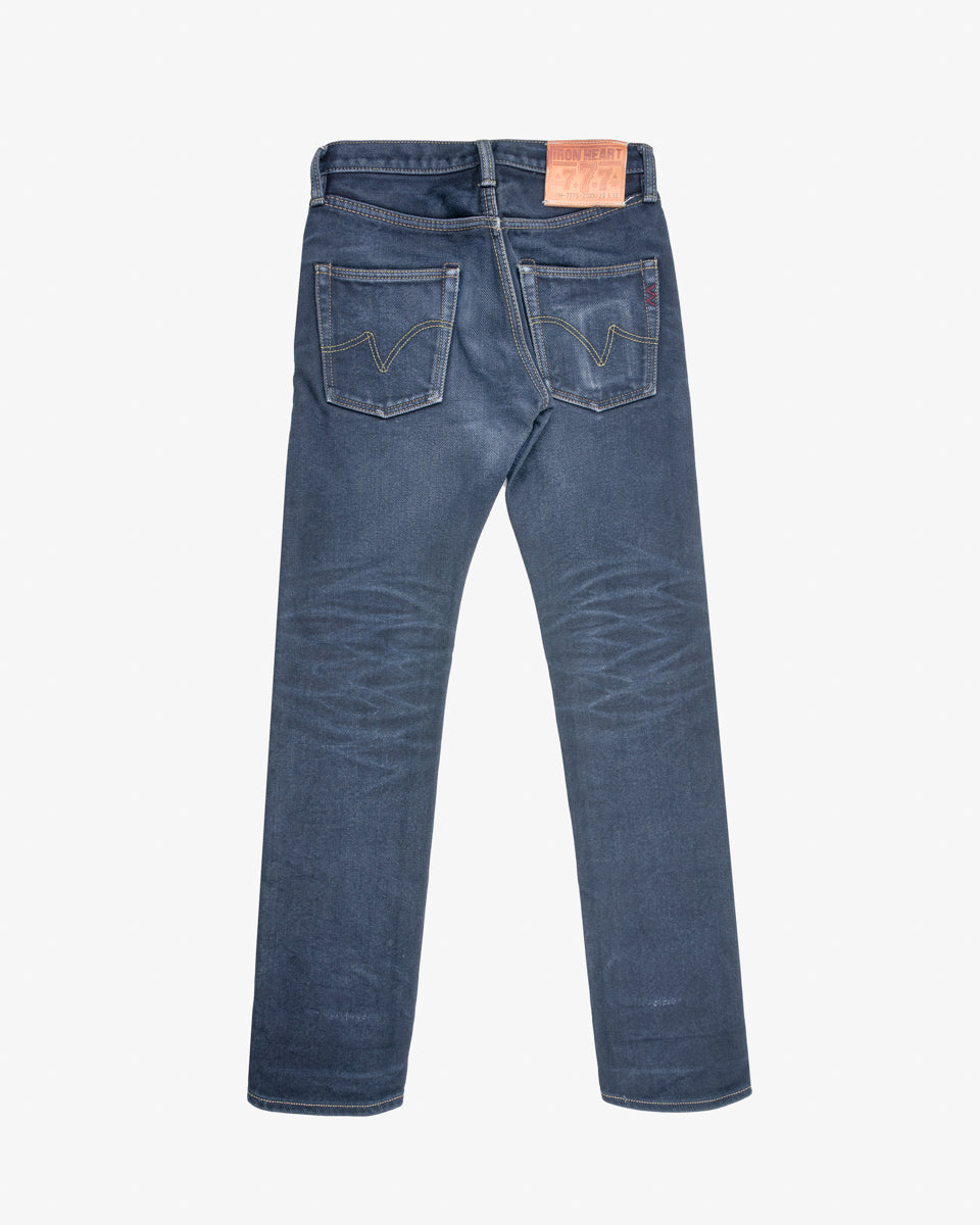 21oz Selvedge Denim Slim Tapered Cut Jeans - Indigo Overdyed Black (IH-777s-21od) Tag 29, Hemmed to 32.0"