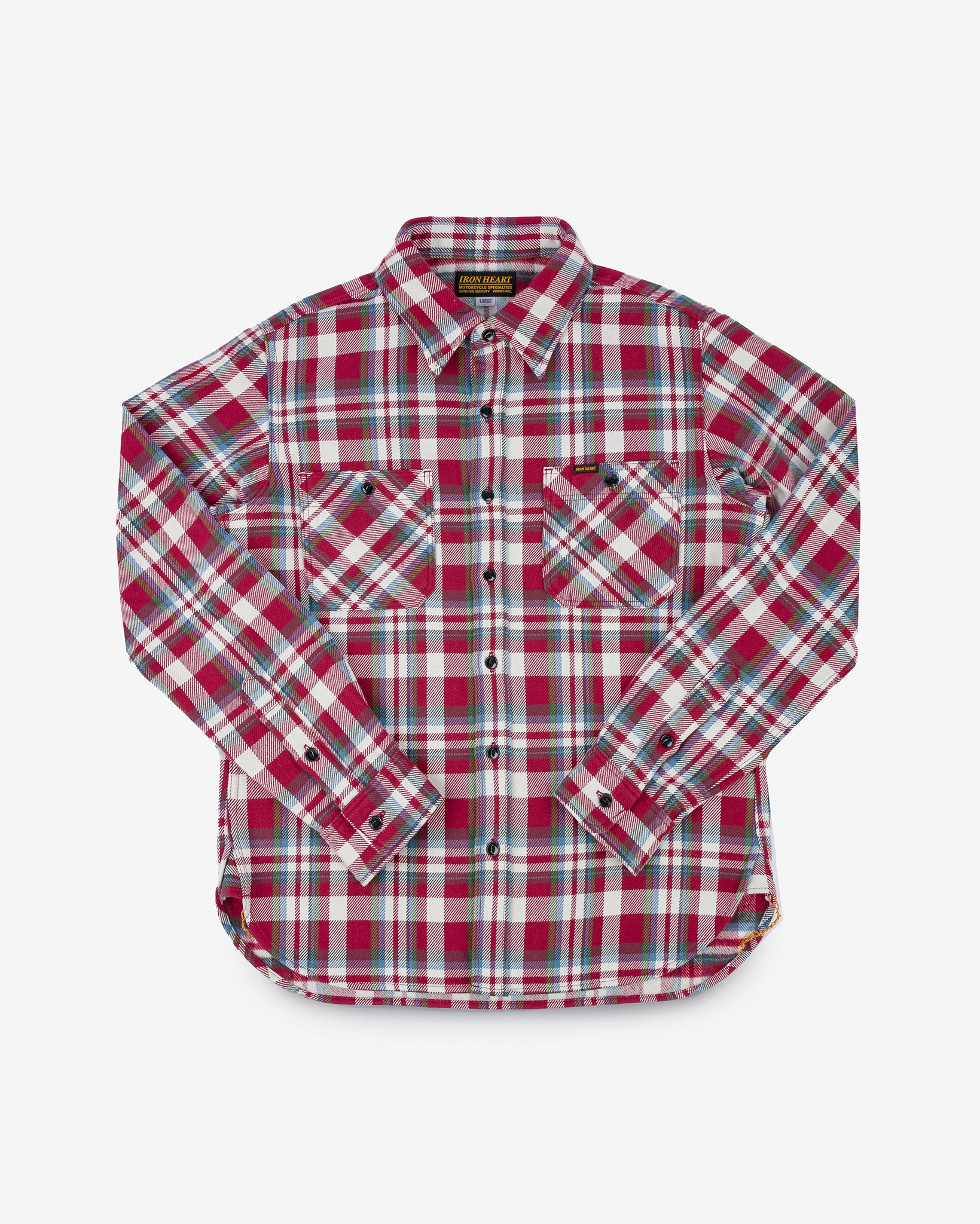 Ultra Heavy Flannel Crazy Check Work Shirt - Red