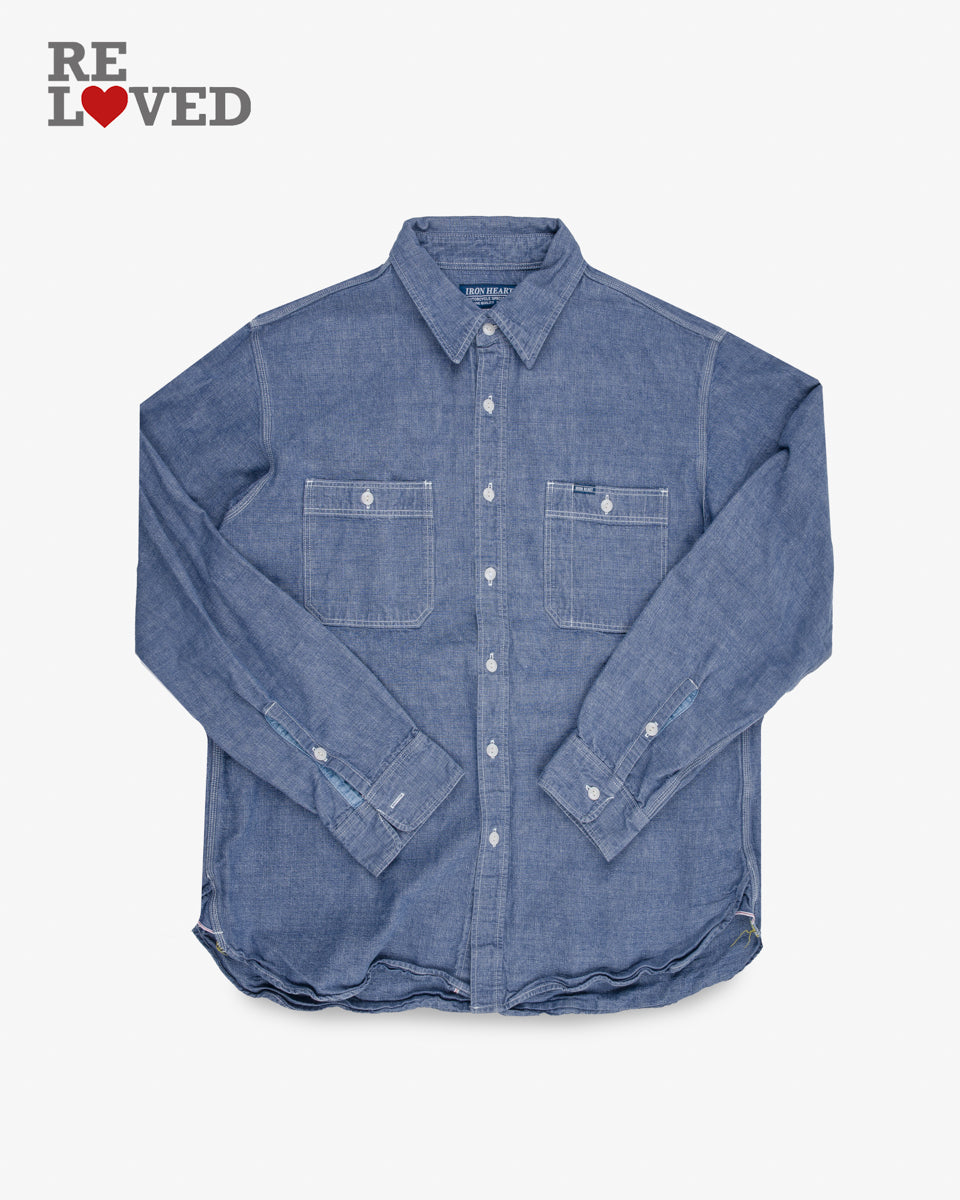 10oz Selvedge Chambray Work Shirt - Blue (IHSH-21-BLU) Size XXXXL