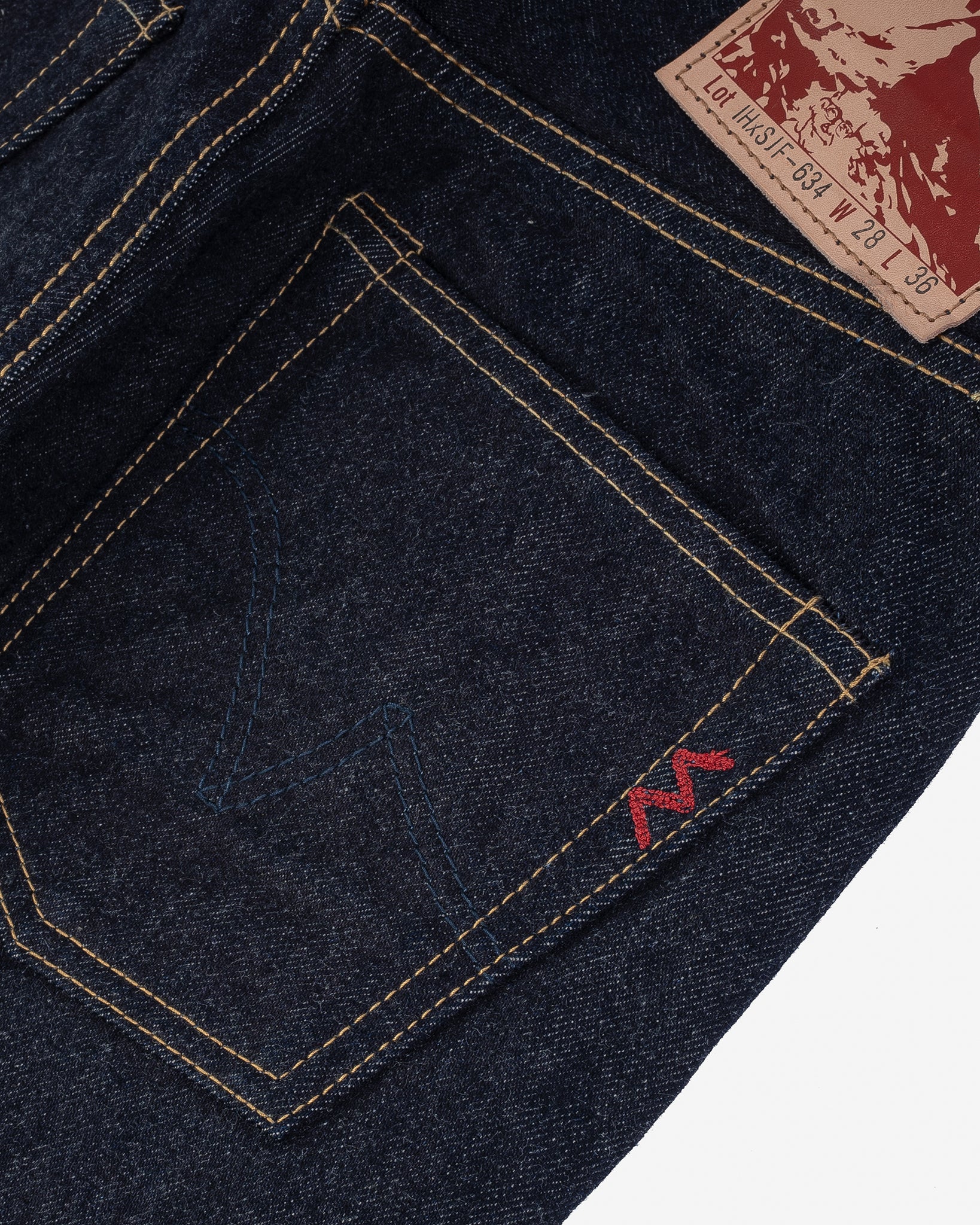 14oz Iron Heart x SJF Selvedge Denim Straight Cut Jeans - Indigo