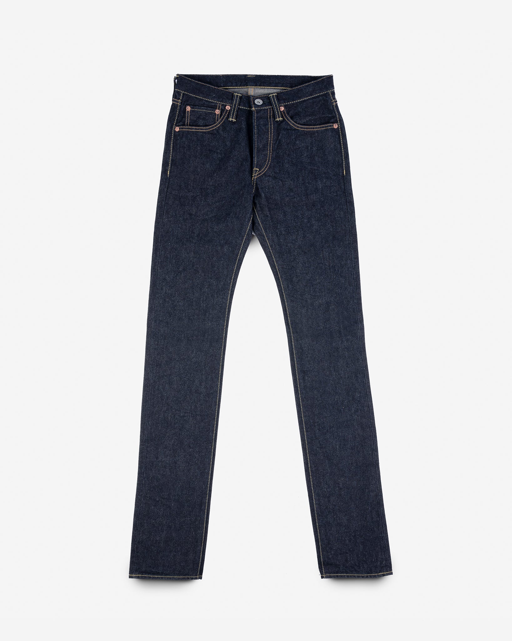 14oz Iron Heart x SJF Selvedge Denim Slim Tapered Cut Jeans - Indigo