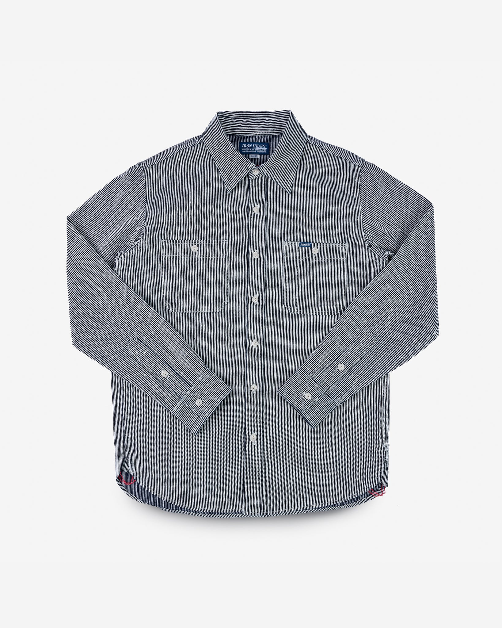 8oz Herringbone Hickory Stripe Work Shirt - Indigo