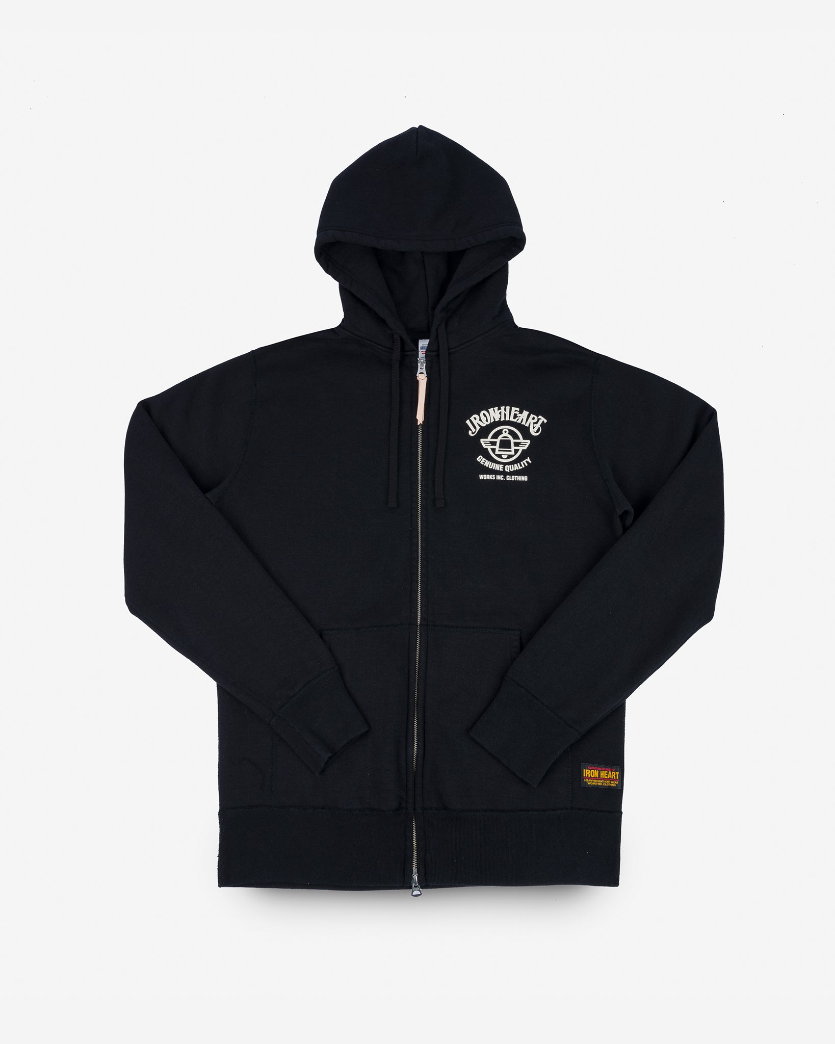 14oz Ultra Heavyweight Loopwheel Printed Hooded Sweat – Black