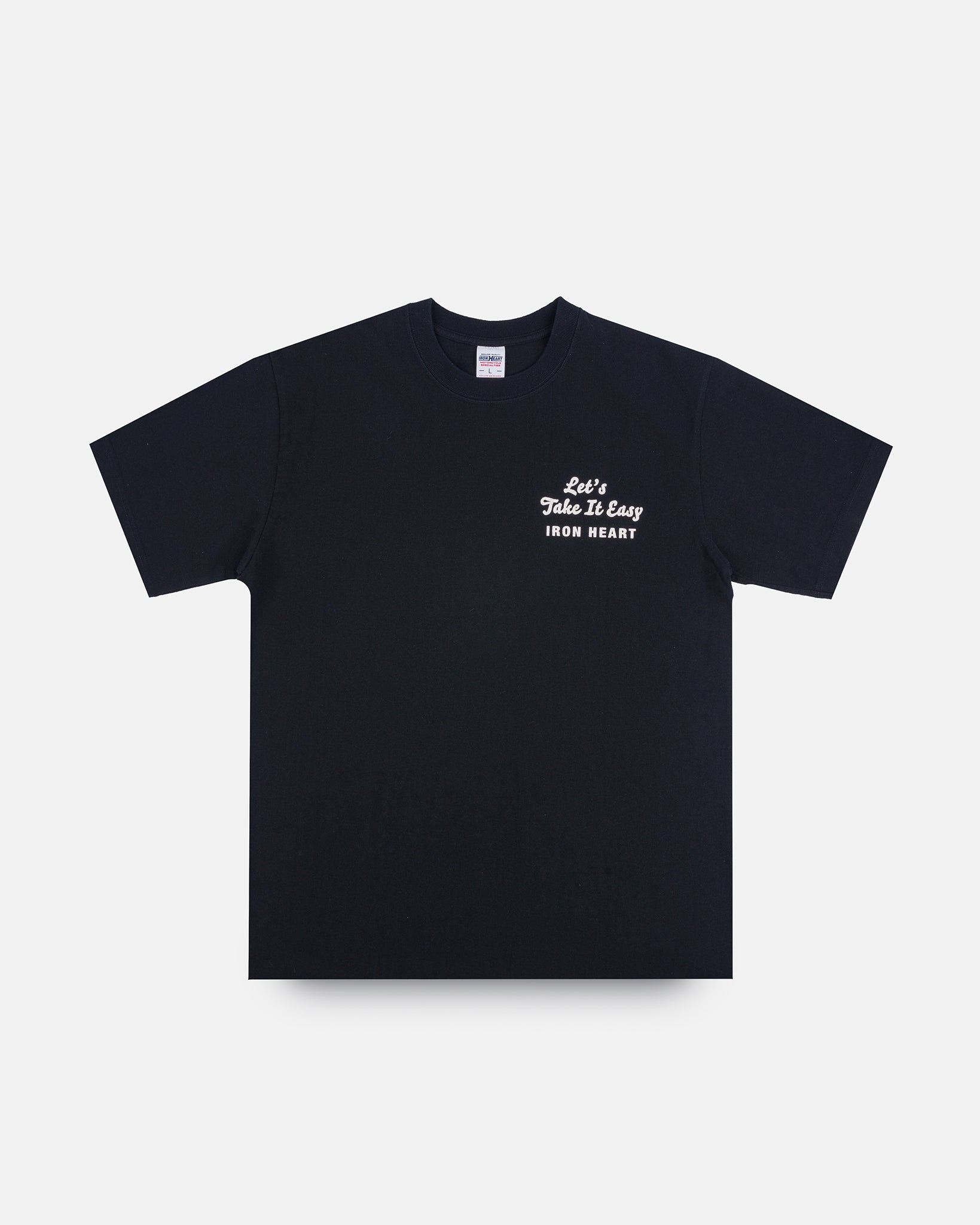 7.5oz Printed Loopwheel Crew Neck T-Shirt - Black