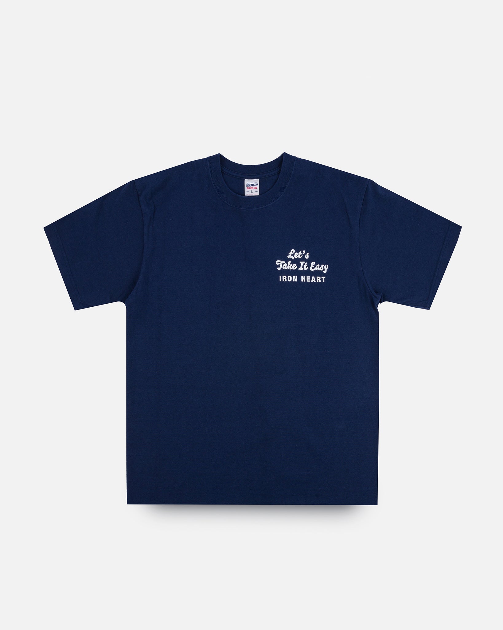 7.5oz Printed Loopwheel Crew Neck T-Shirt - Navy